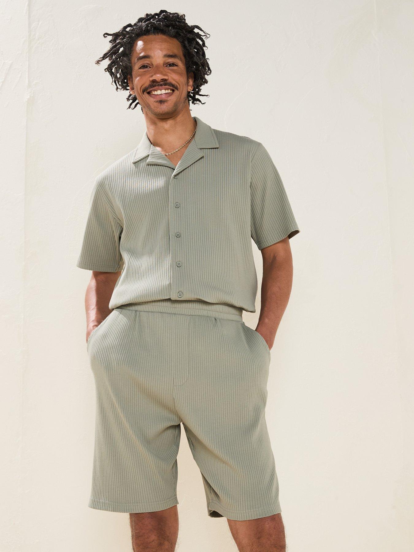 Image 5 of 6 of Very Man Jersey Rib Revere Shirt - Sage