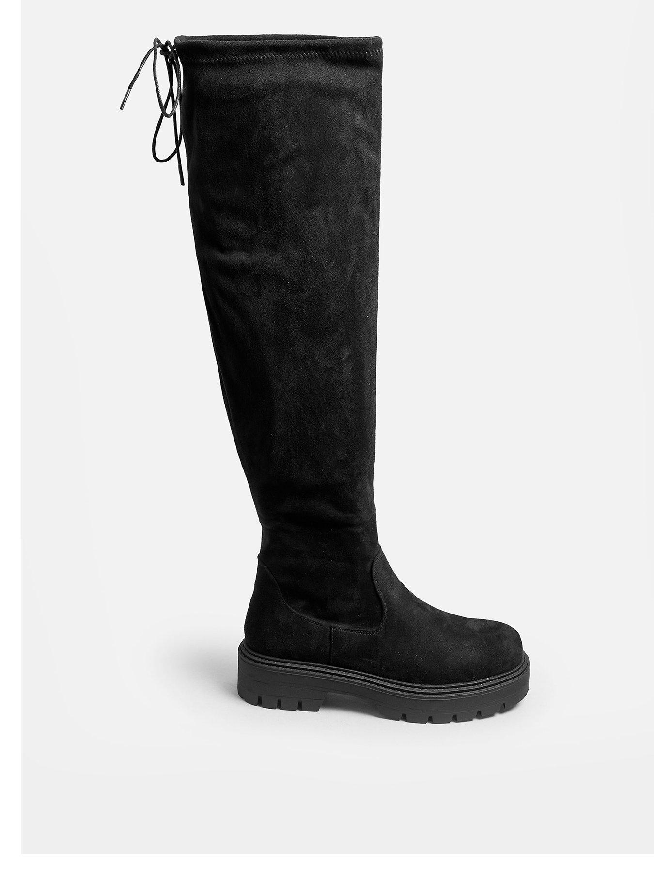 yours-wide-fit-over-the-knee-flatform-boots-blackfront