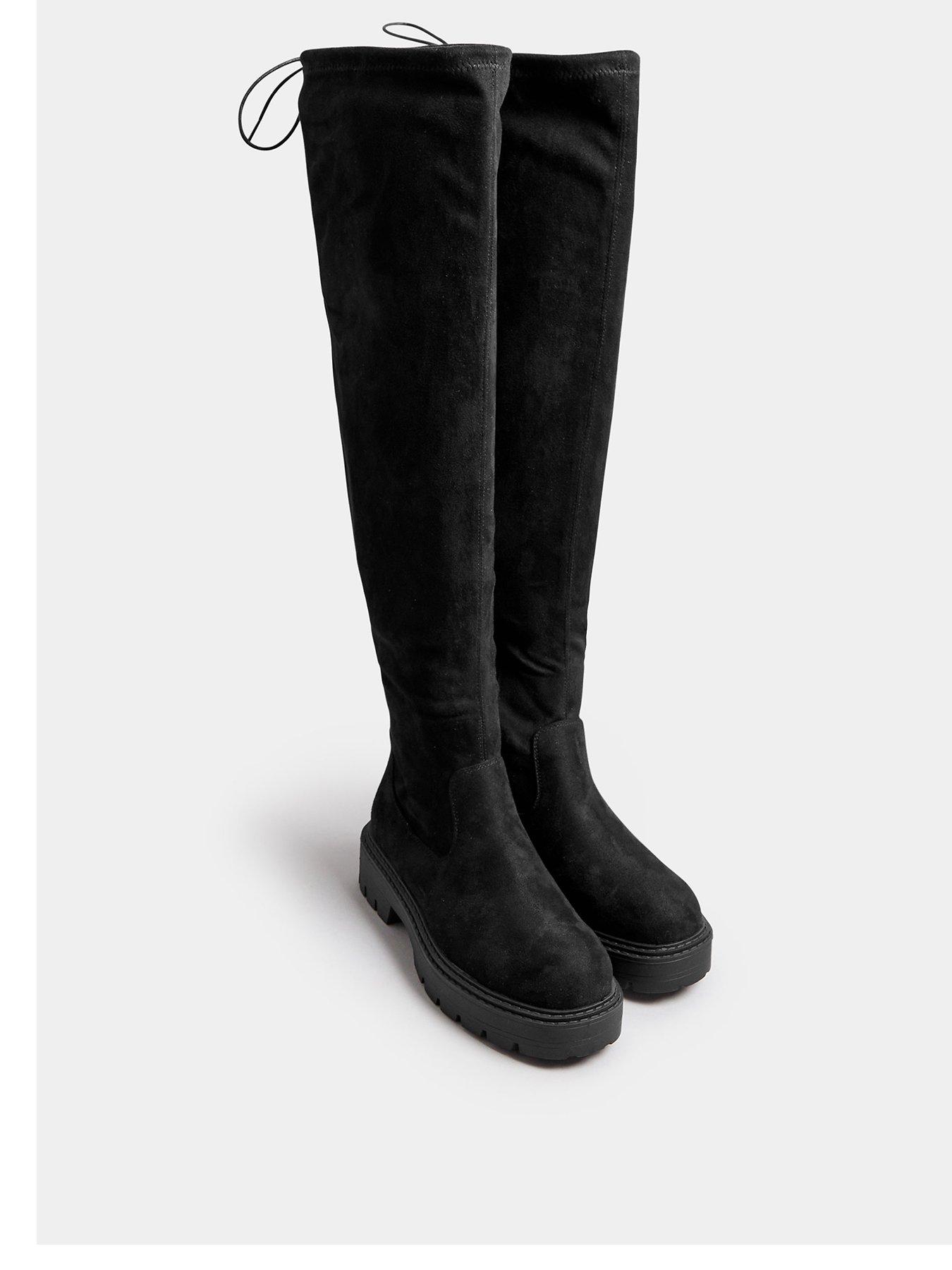 yours-wide-fit-over-the-knee-flatform-boots-blackstillFront