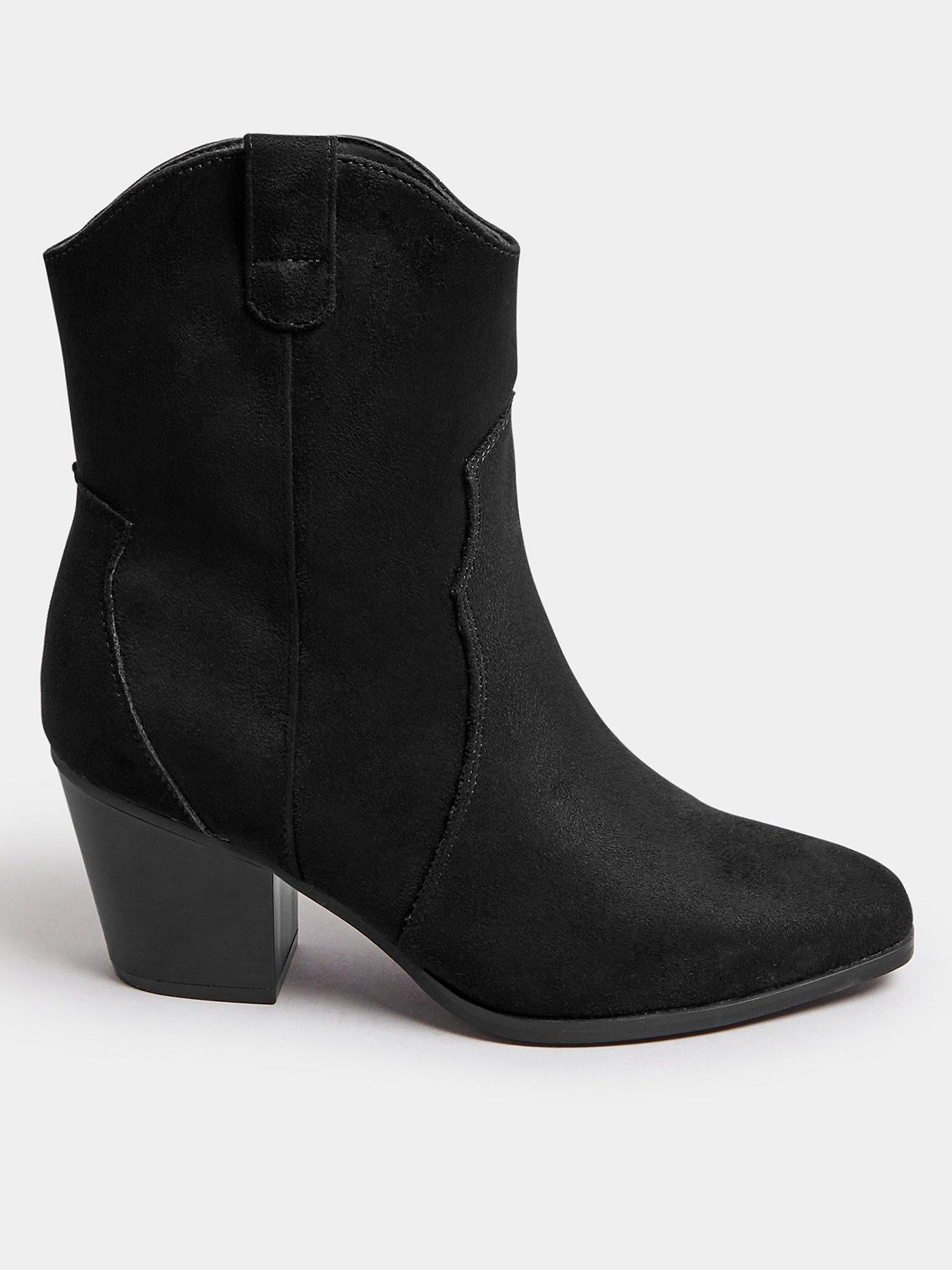 yours-extra-wide-fit-western-ankle-boots-blackfront