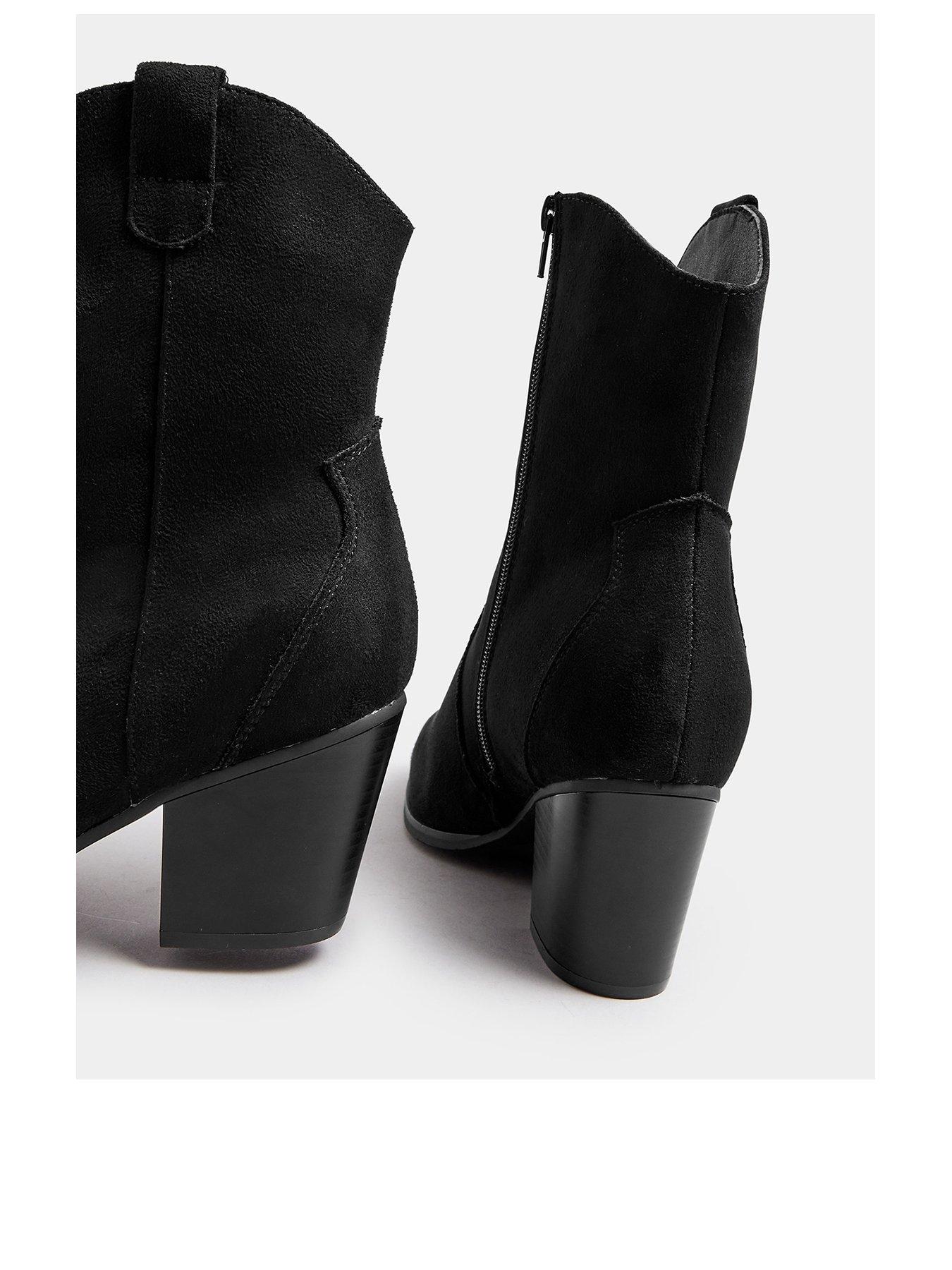 yours-extra-wide-fit-western-ankle-boots-blackstillFront