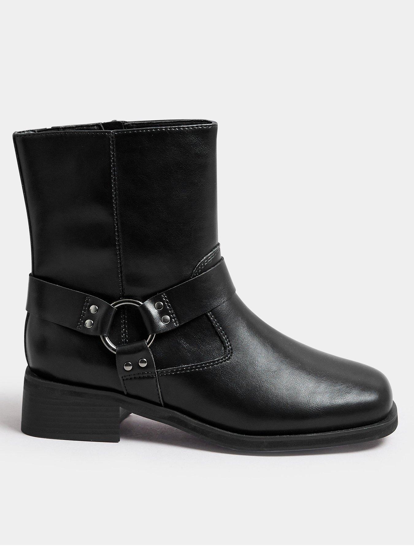 yours-extra-wide-fit-square-toe-biker-boot-black