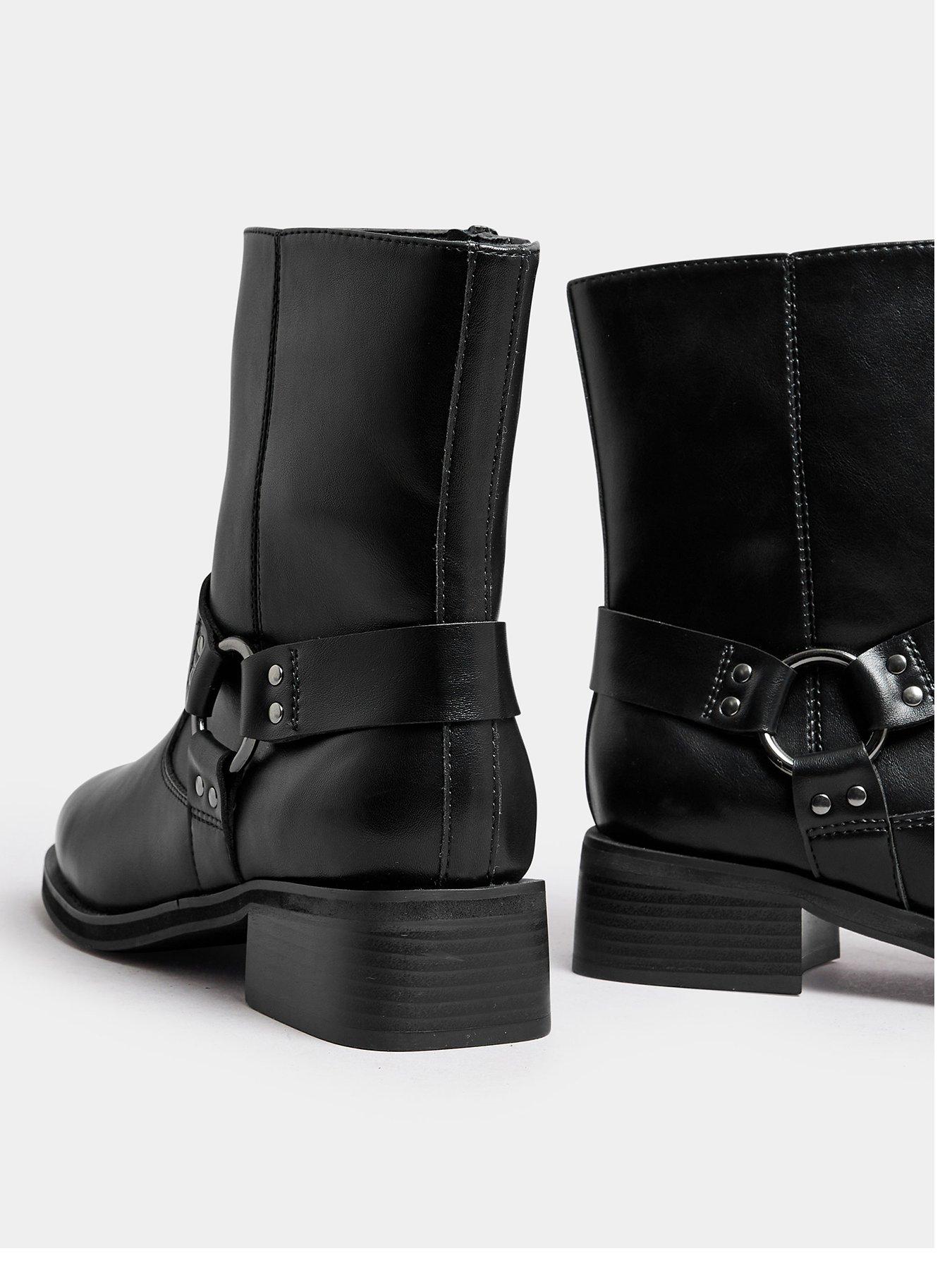 yours-extra-wide-fit-square-toe-biker-boot-blackback