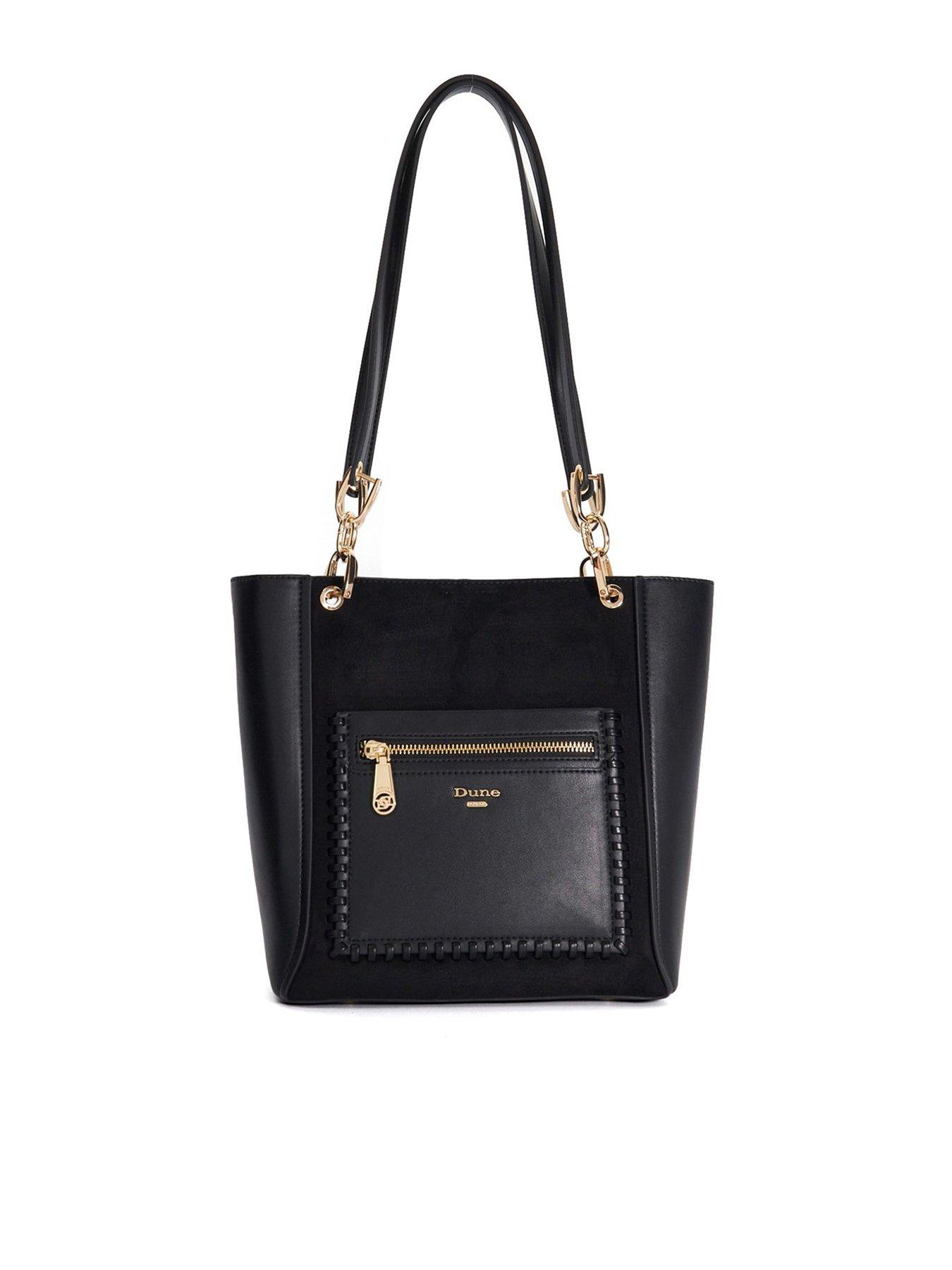 dune-london-duckie-long-handle-logo-tote-black