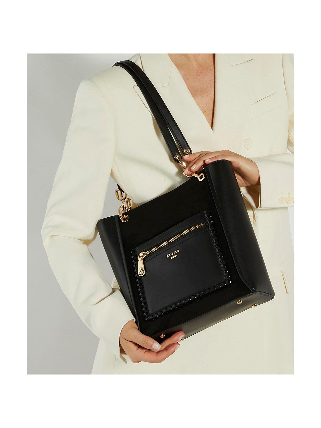 dune-london-duckie-long-handle-logo-tote-blackdetail