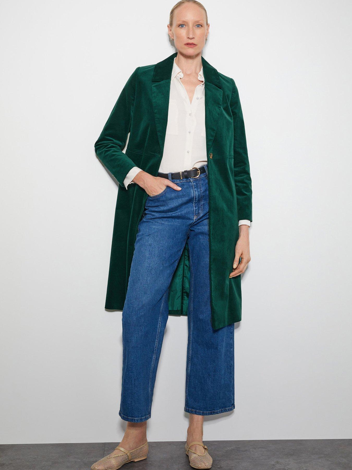 Velvet blue coat sale