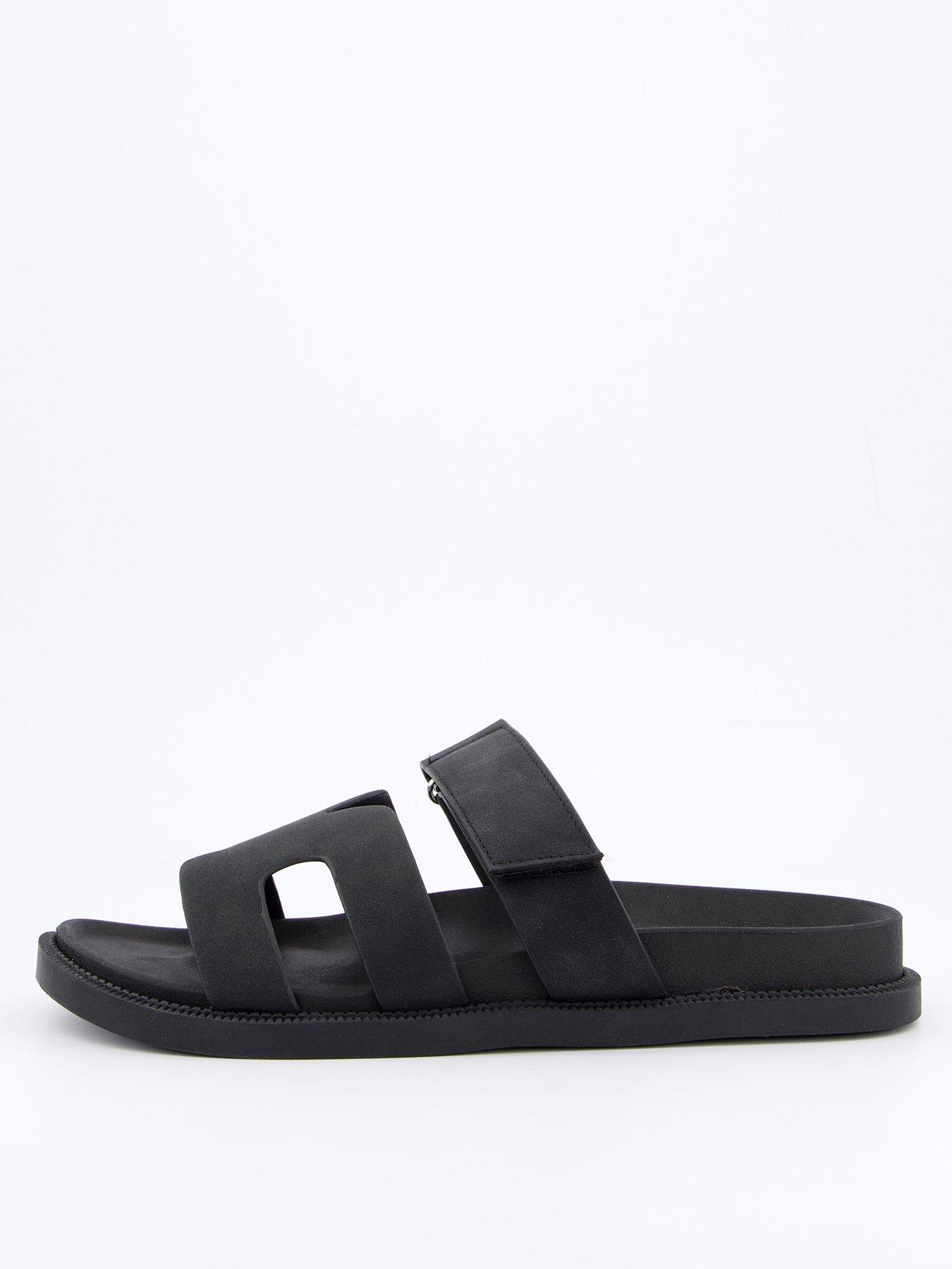 Image 2 of 7 of V by Very Velcro Strap Footbed Slider Sandal - Black