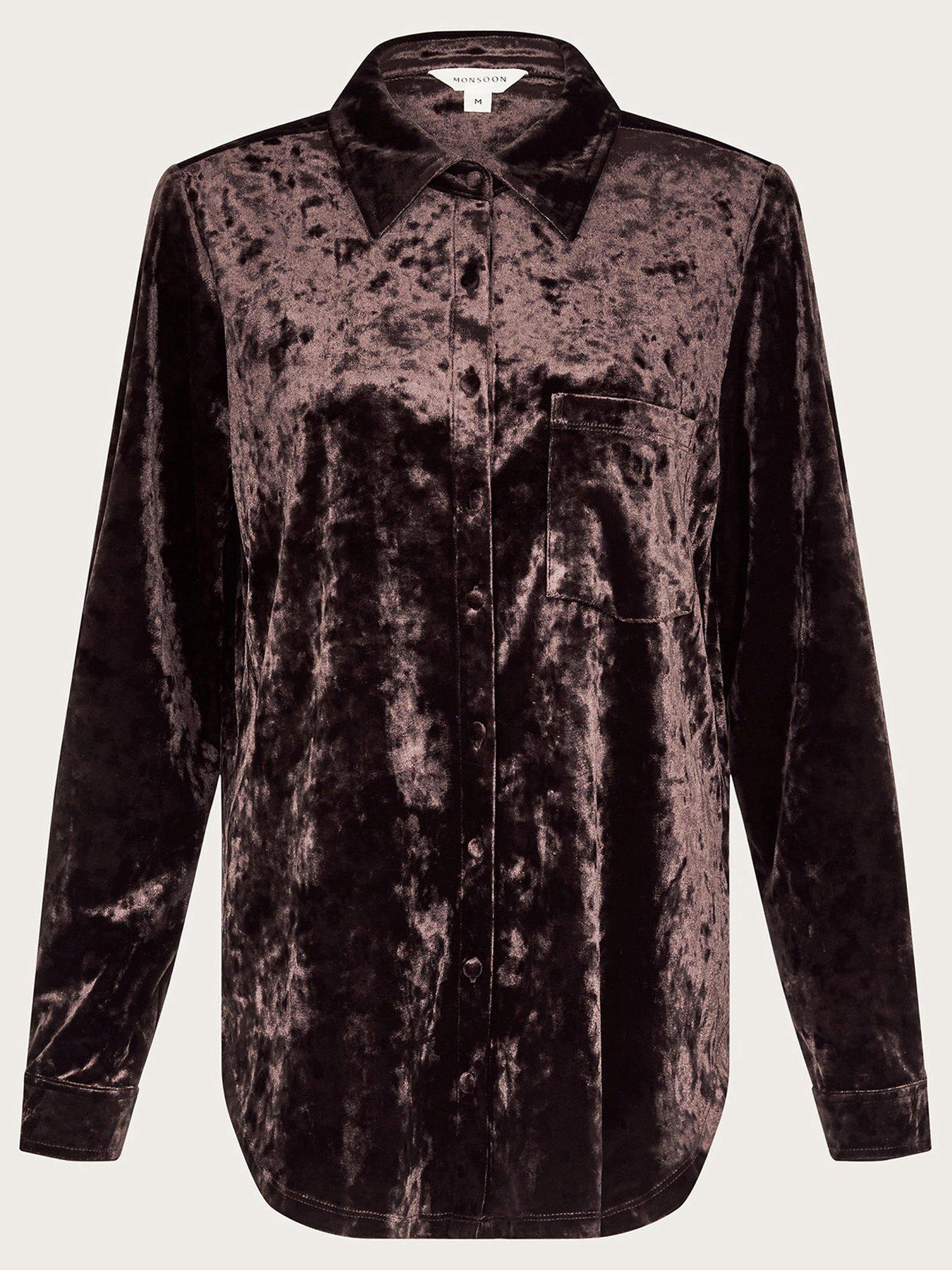 monsoon-vida-velvet-shirt-chocolate-browndetail