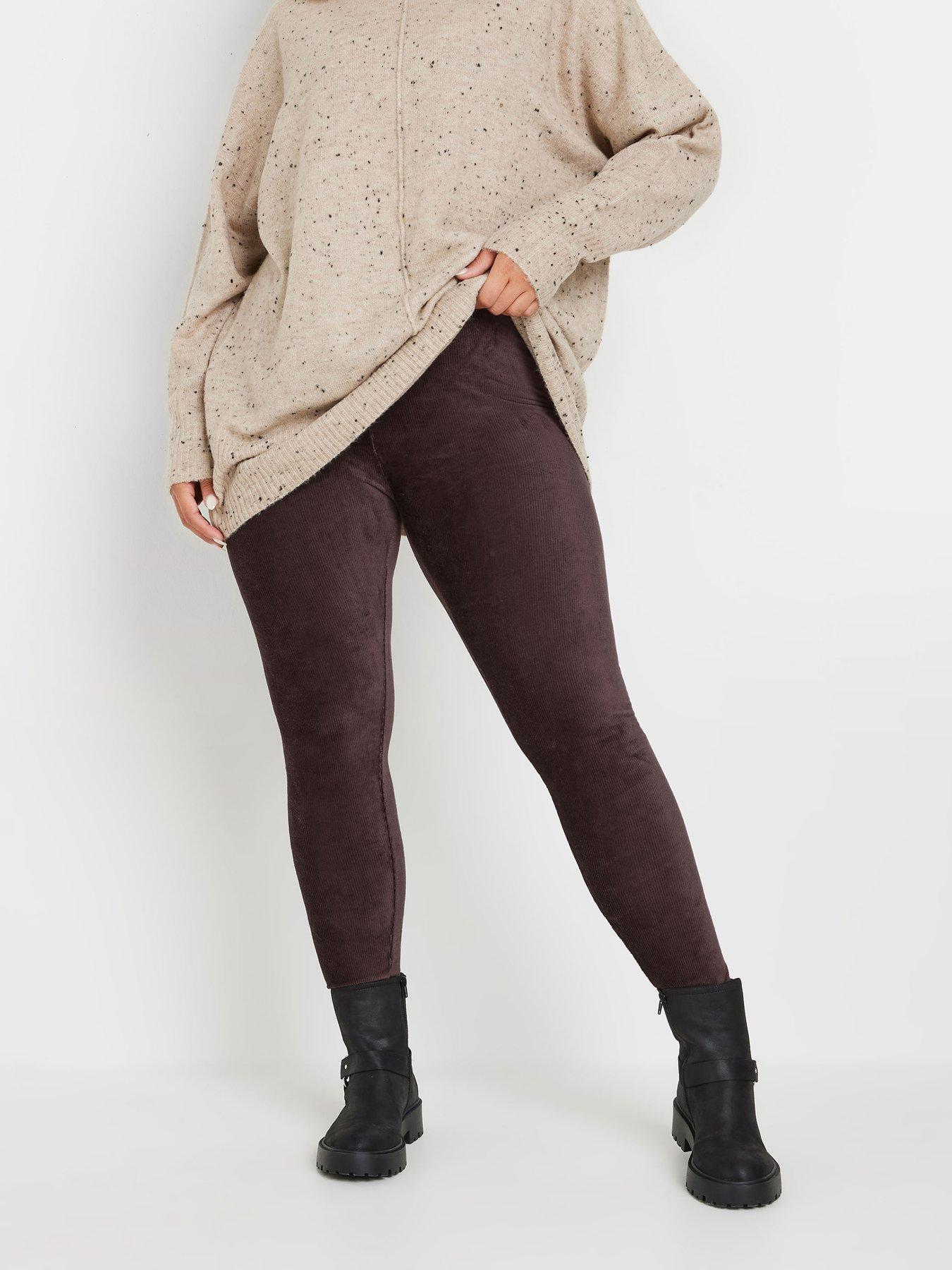 Yours Curve Cord Legging - Brown