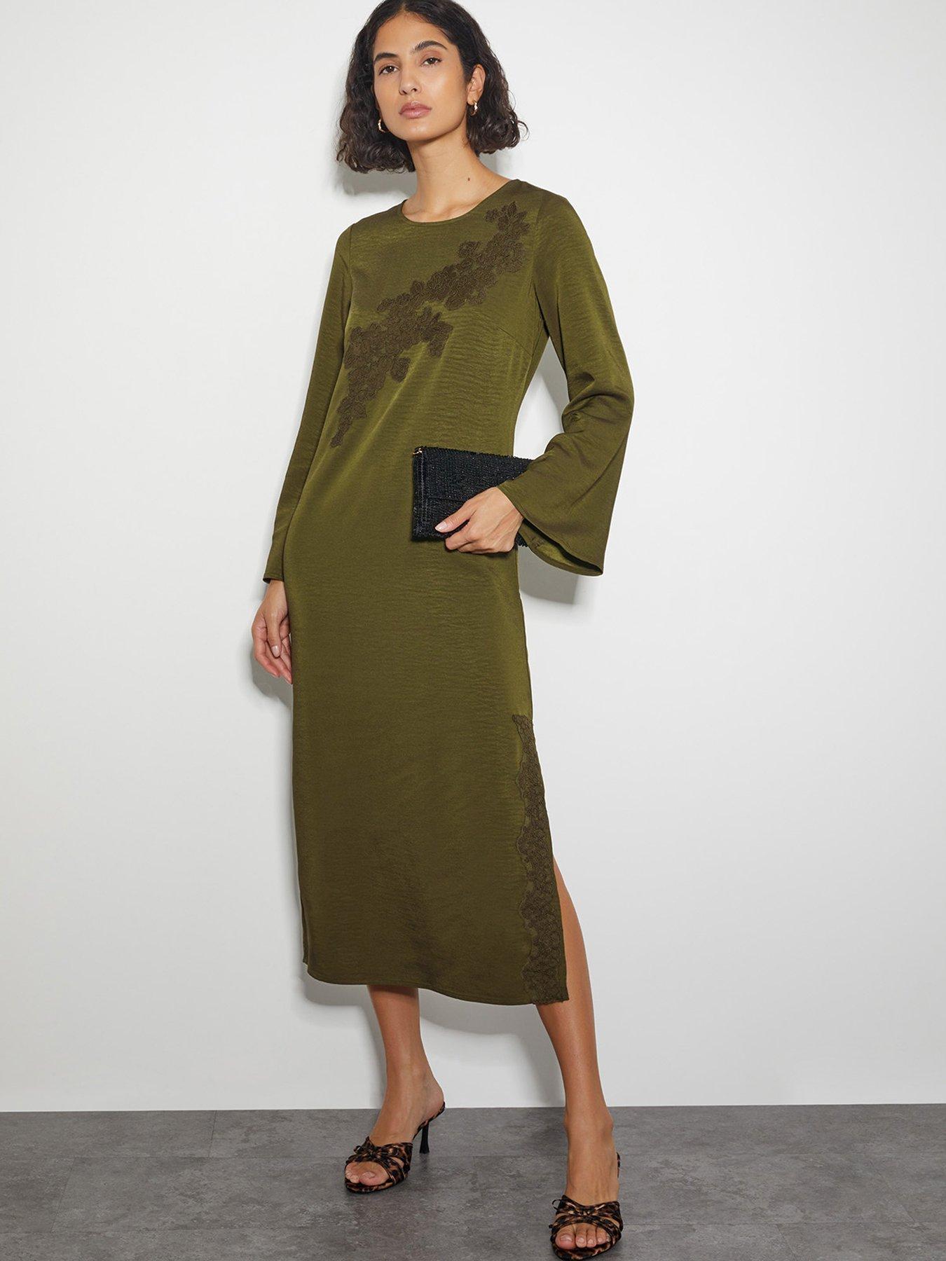 monsoon-nyla-column-dress-green