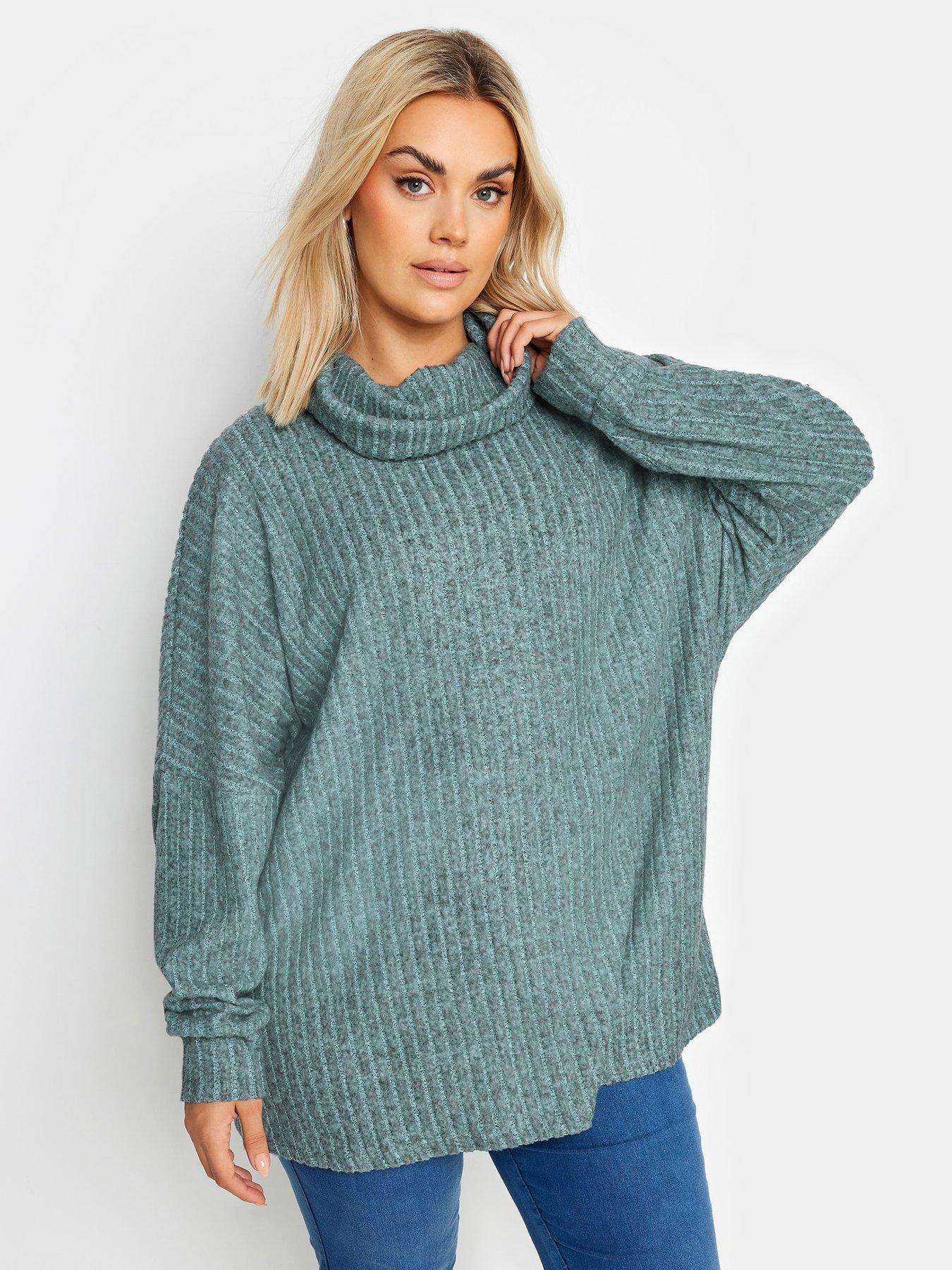 yours-curve-ribbed-turtle-neck-jumper-blue