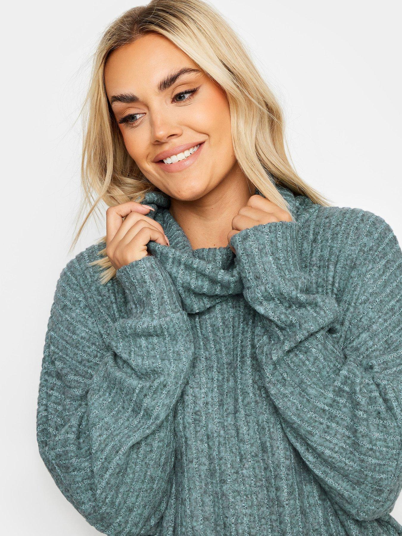 yours-curve-ribbed-turtle-neck-jumper-blueoutfit