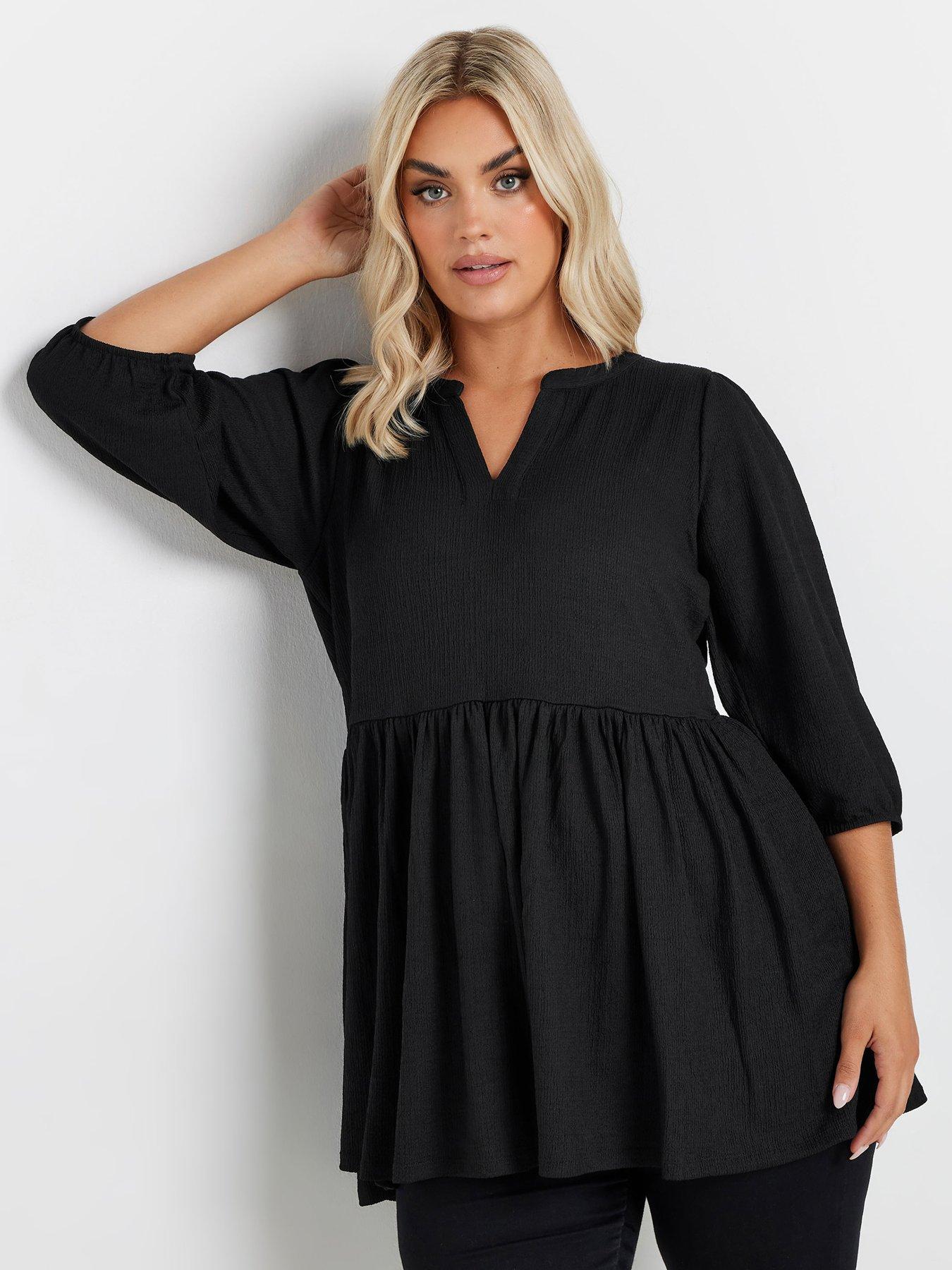 yours-curve-smock-top-blackfront