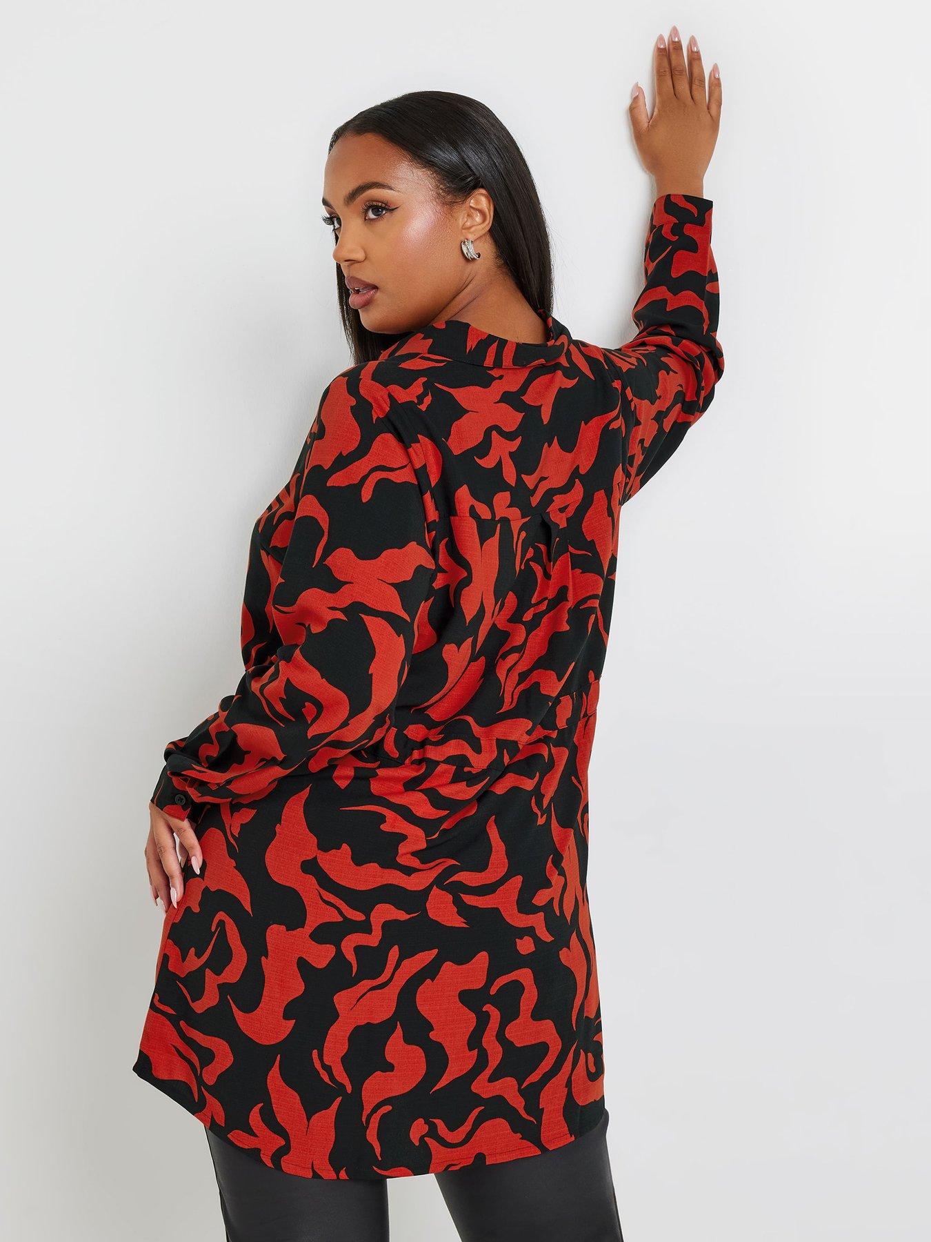 yours-curve-floral-utility-tunic-blackstillFront