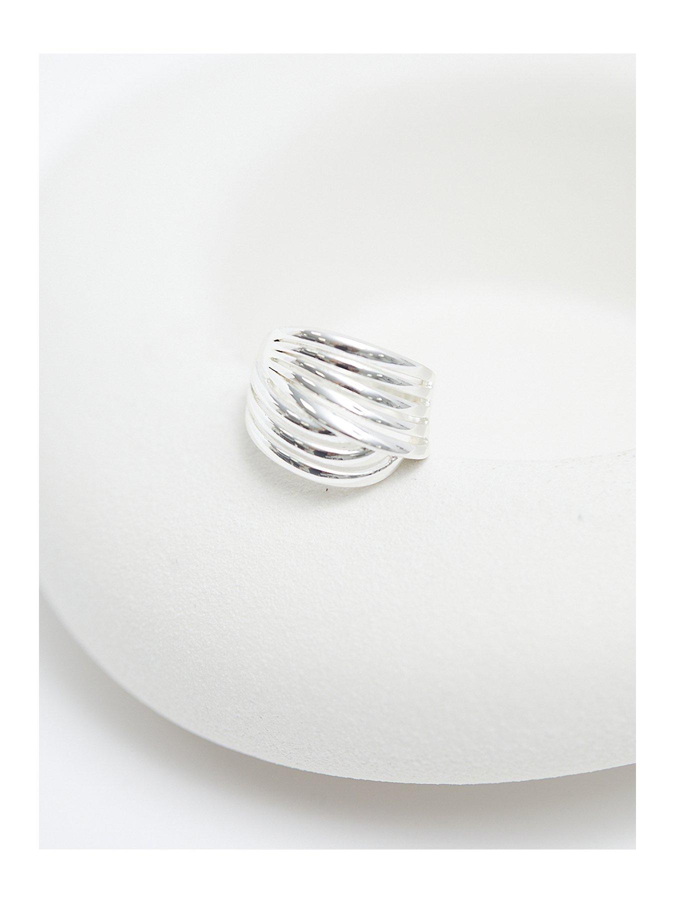 undefined Silver Plated Polished Statement Ring