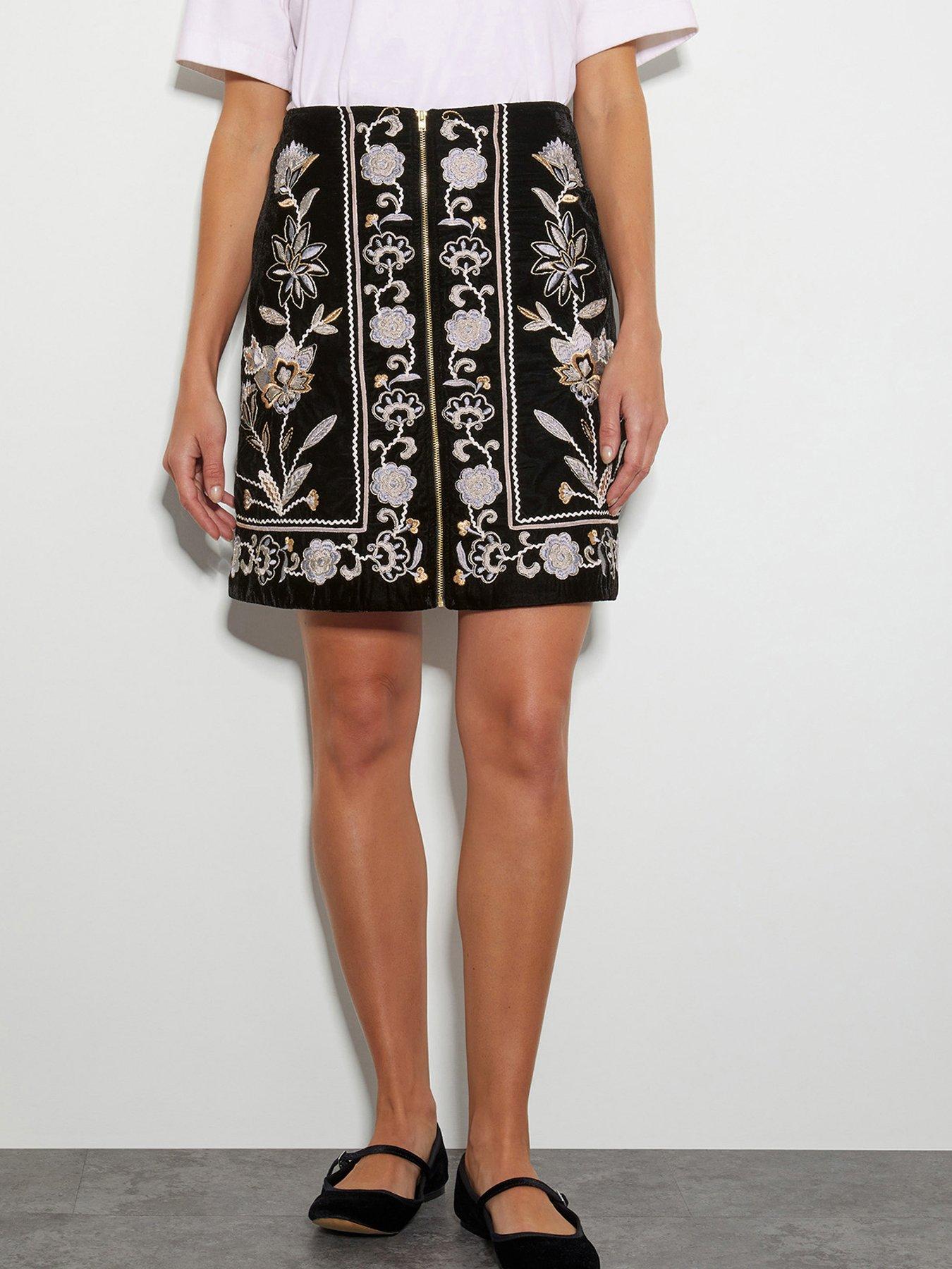 Image 1 of 6 of Monsoon Phoebe Skirt - Black