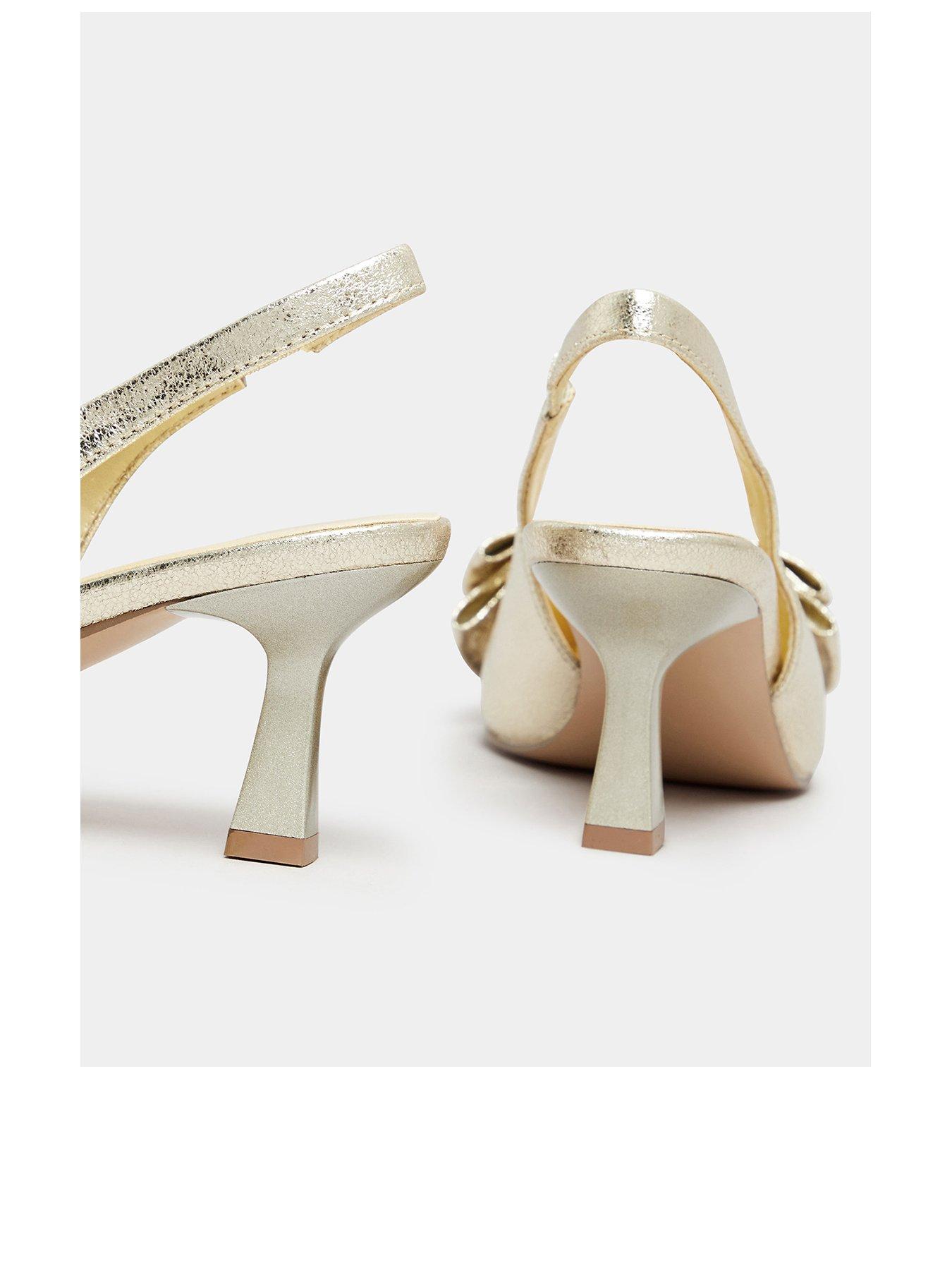 yours-extra-wide-fit-bow-slingback-heels-goldback