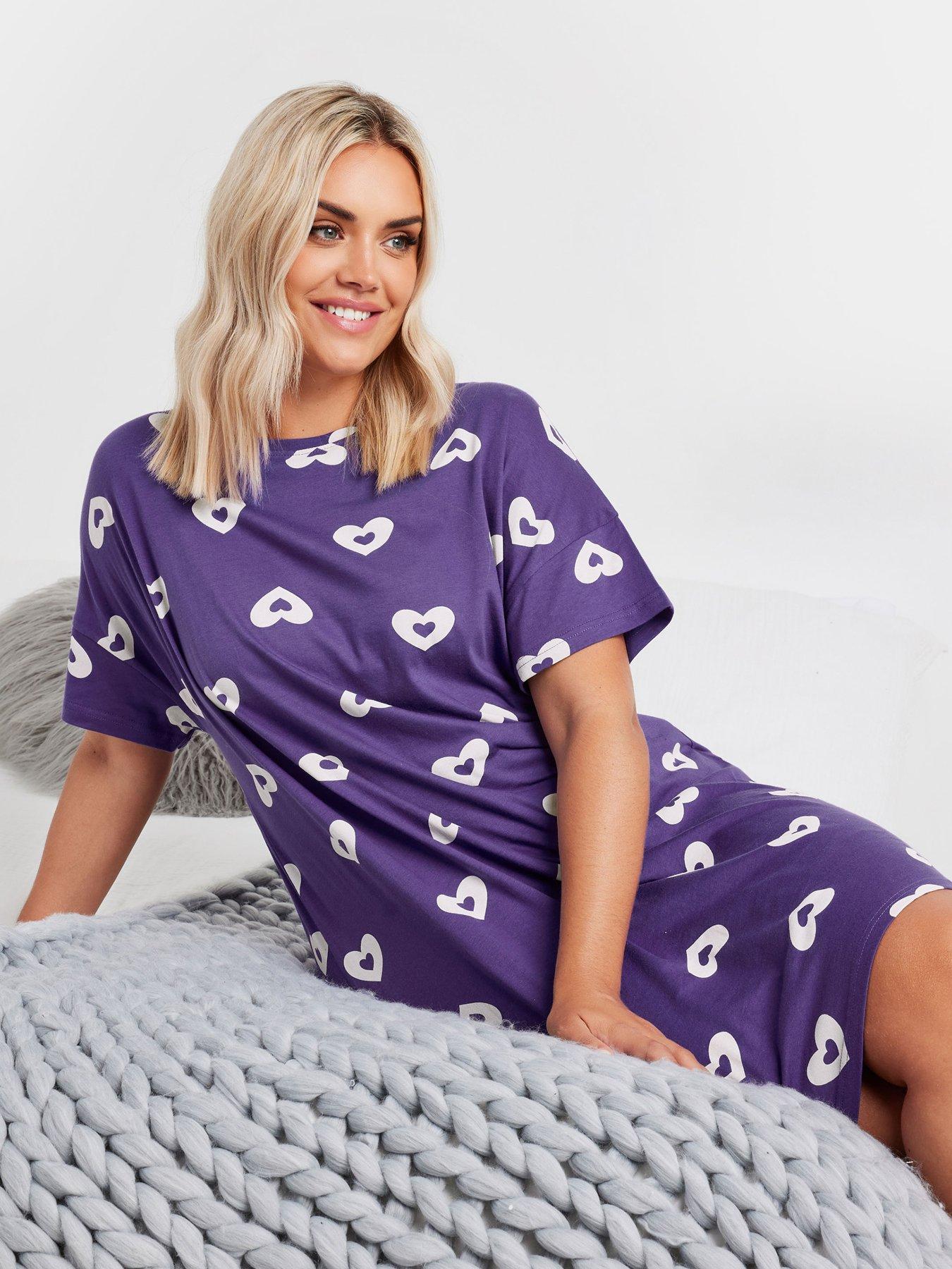 yours-curve-double-heart-sleep-tee-purpleback