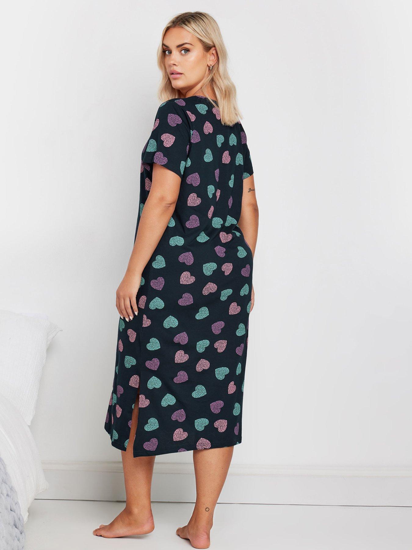 yours-curve-dotty-heart-midaxi-nightdressstillFront