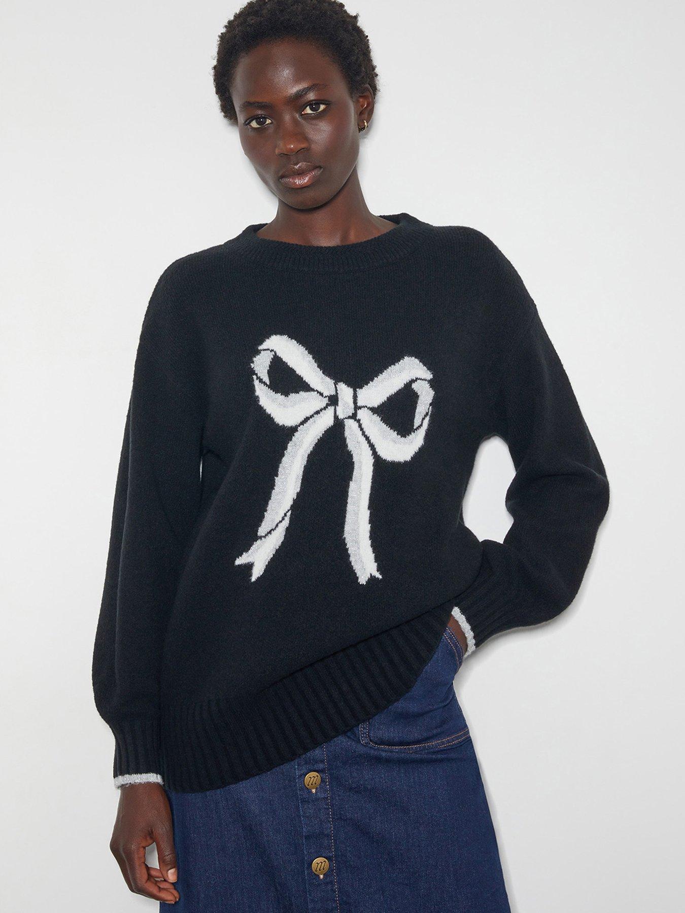 monsoon-lou-large-bow-jumper-blackfront