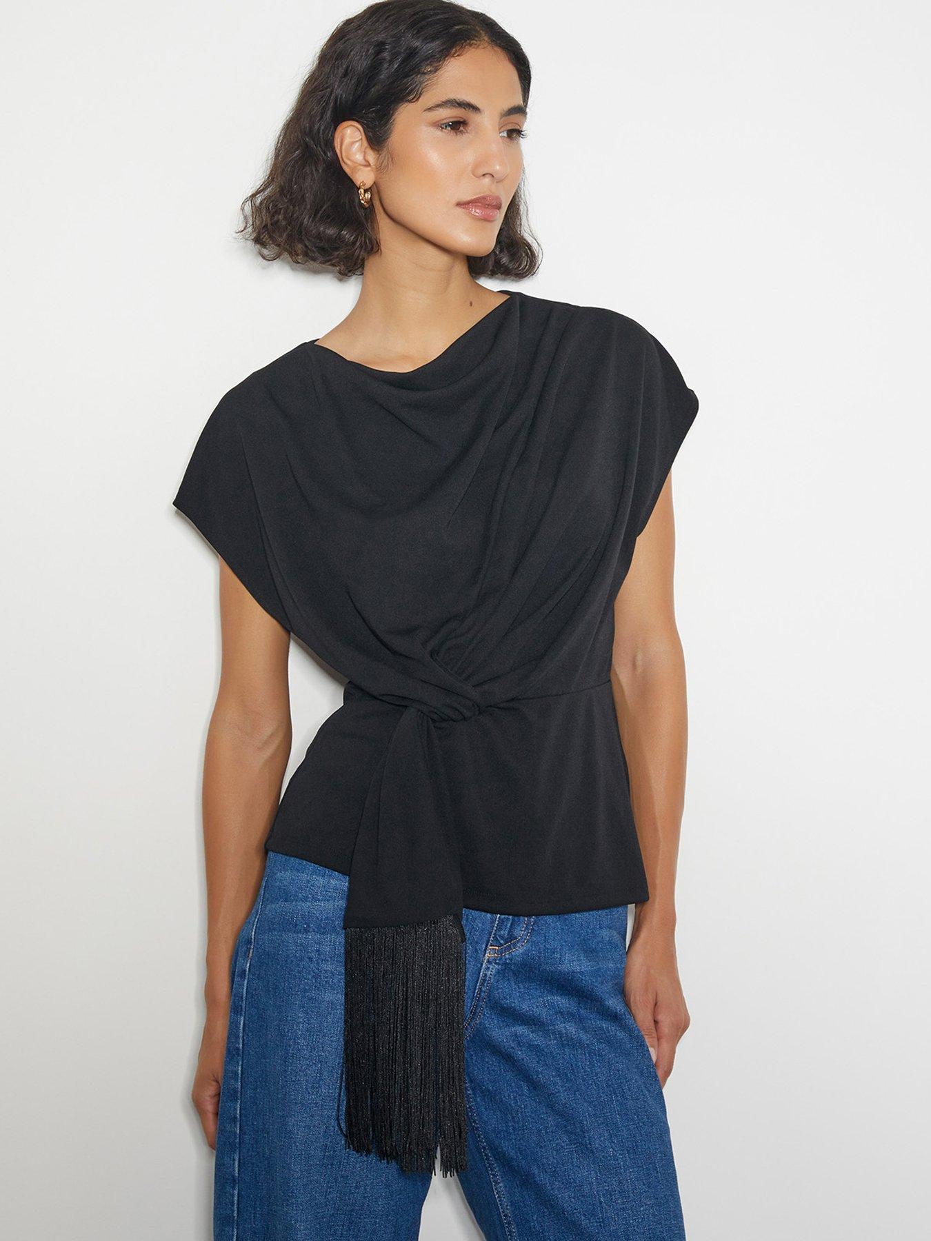 monsoon-tanya-tassle-jersey-top-black