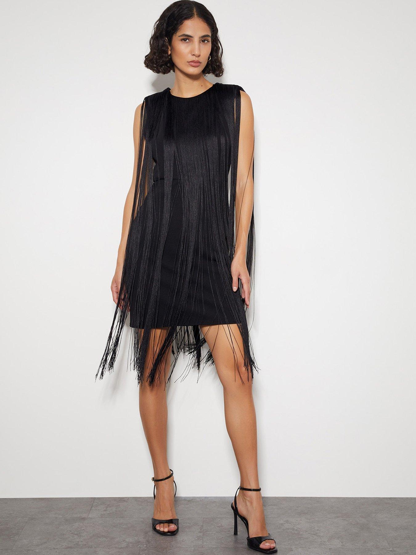 monsoon-tara-tassel-dress-black