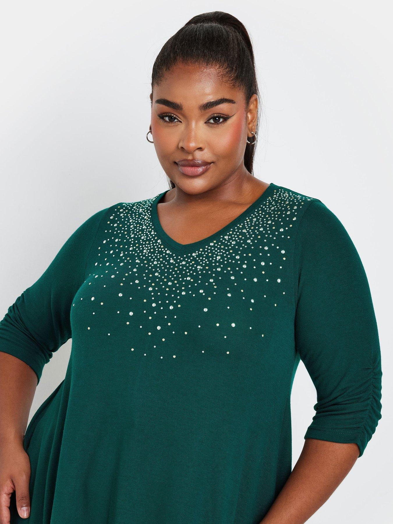 yours-curve-stud-swing-top-greenoutfit