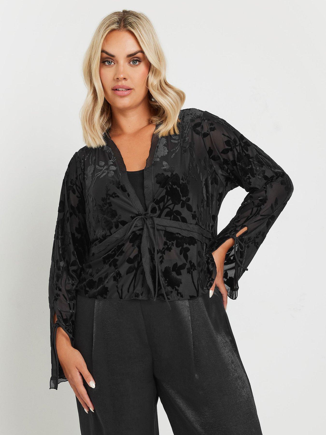 yours-curve-burnout-jacquard-cover-up-black