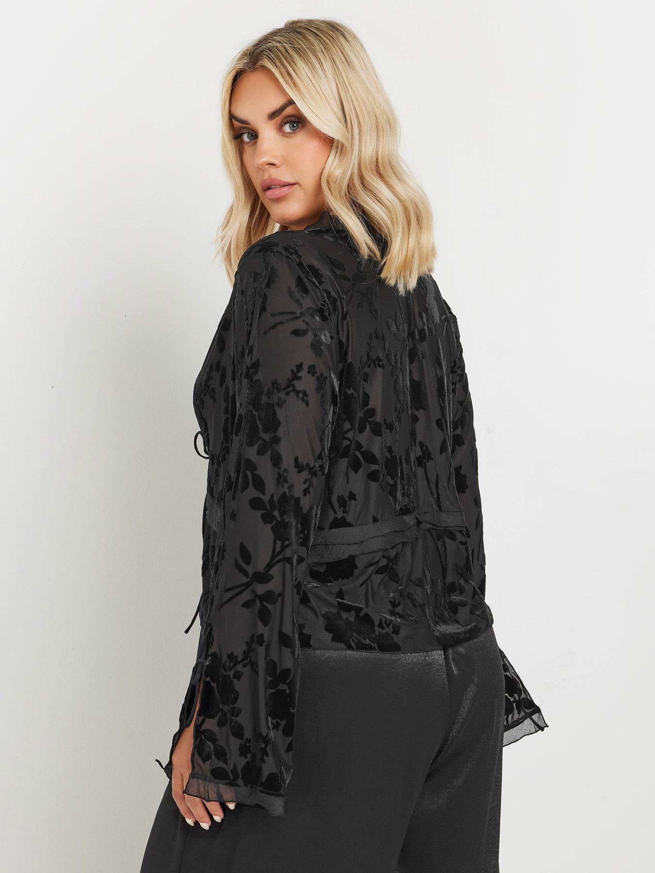 yours-curve-burnout-jacquard-cover-up-blackstillFront