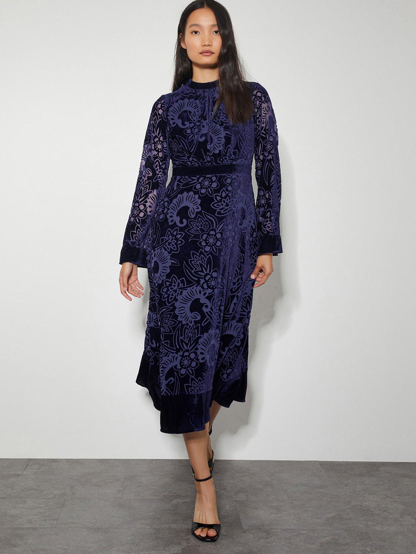 monsoon-eva-velvet-dress-navy