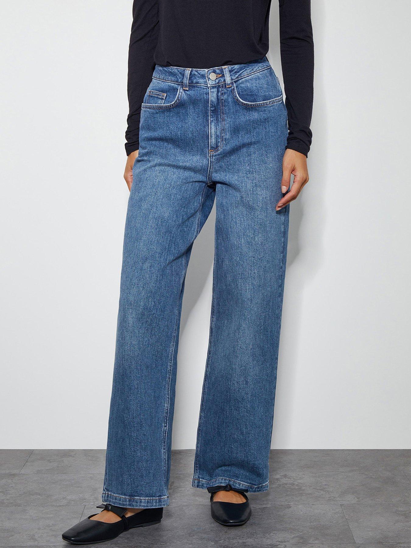 Image 1 of 5 of Monsoon Ruby Wide Leg Jeans - Blue