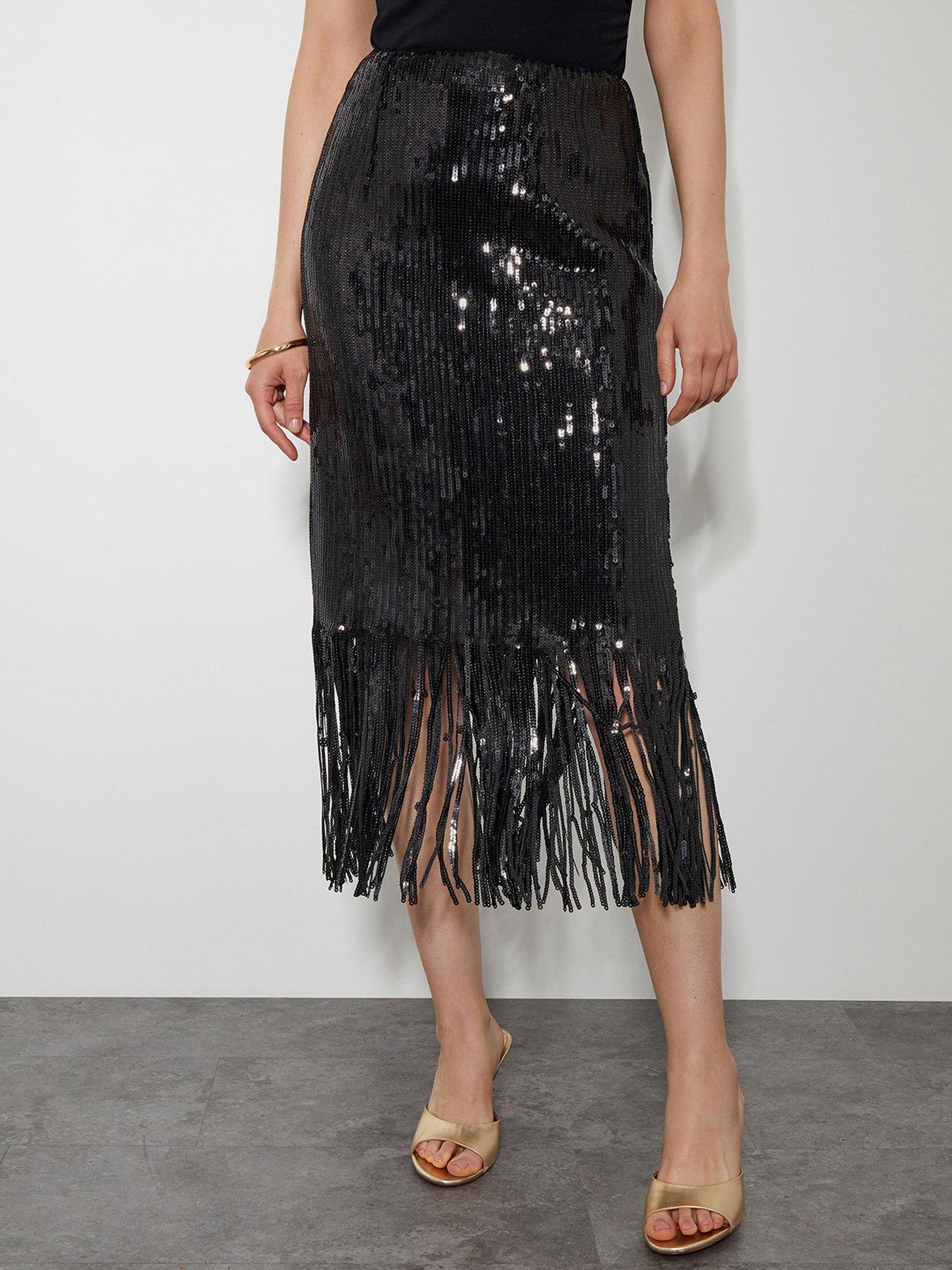 monsoon-shay-sequin-tassel-skirt-black