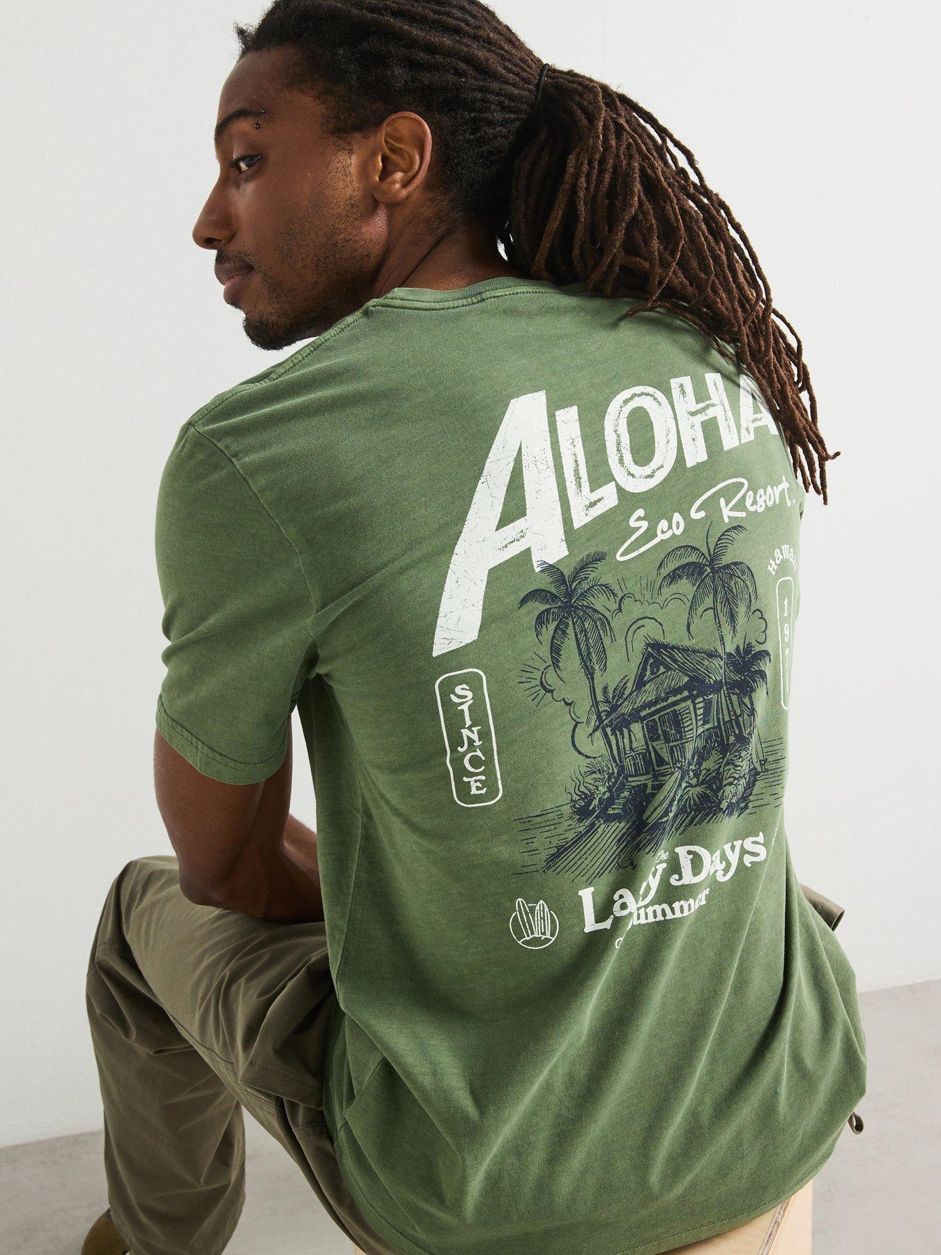undefined Back And Chest Graphic T-Shirt - Green