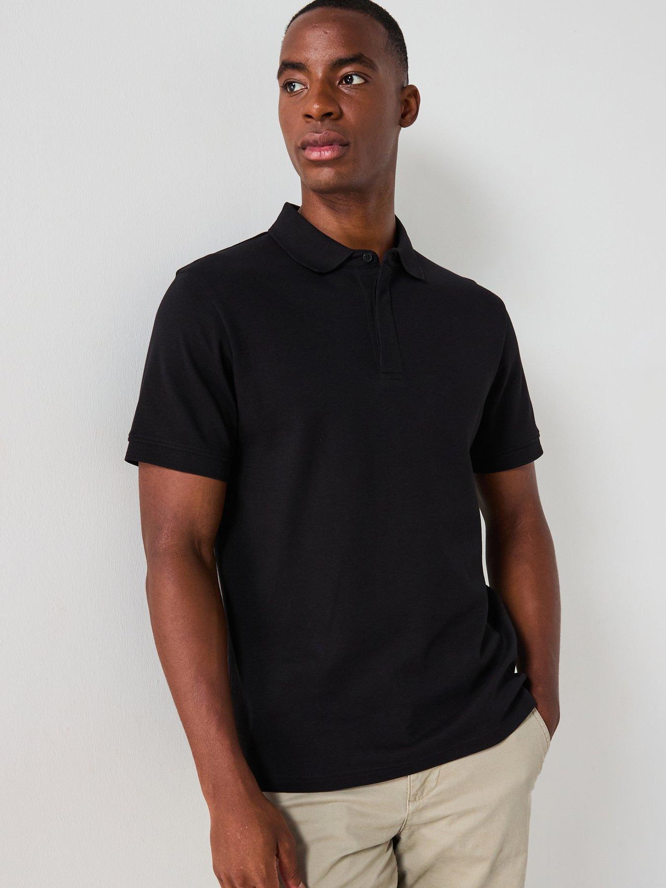 Image of Very Man Interlock Concealed Placket Polo - Black