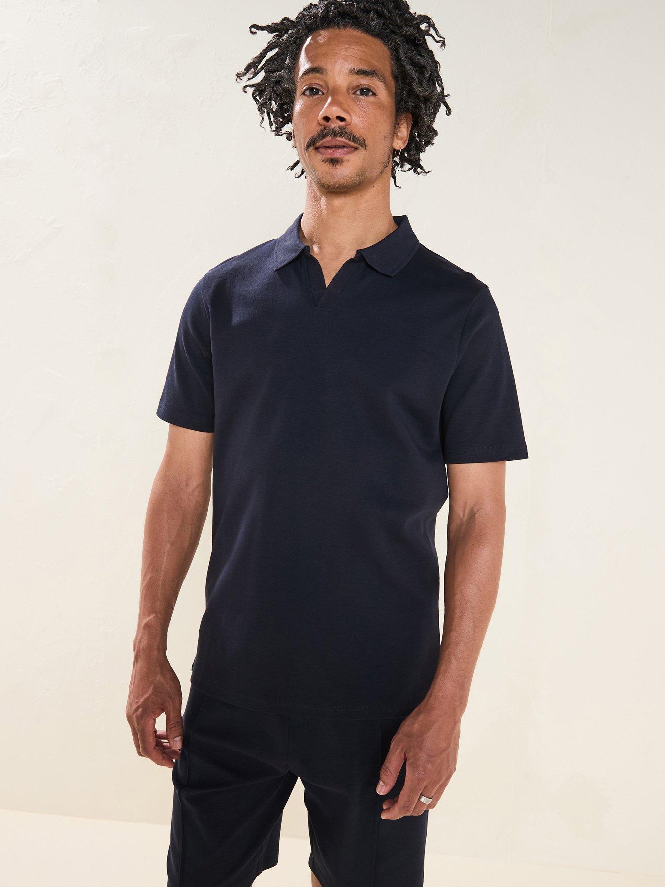 undefined Interlock Notch Polo - Navy