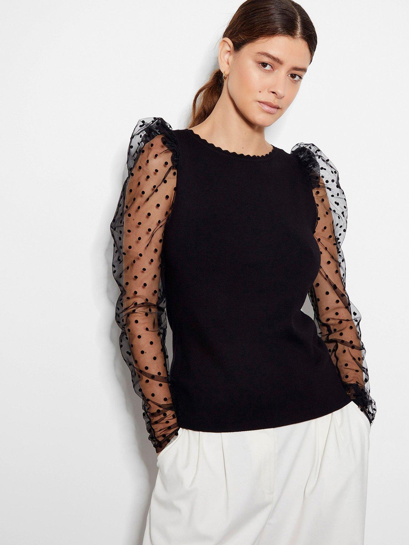 monsoon-mimi-mesh-sleeve-jumper-blackfront