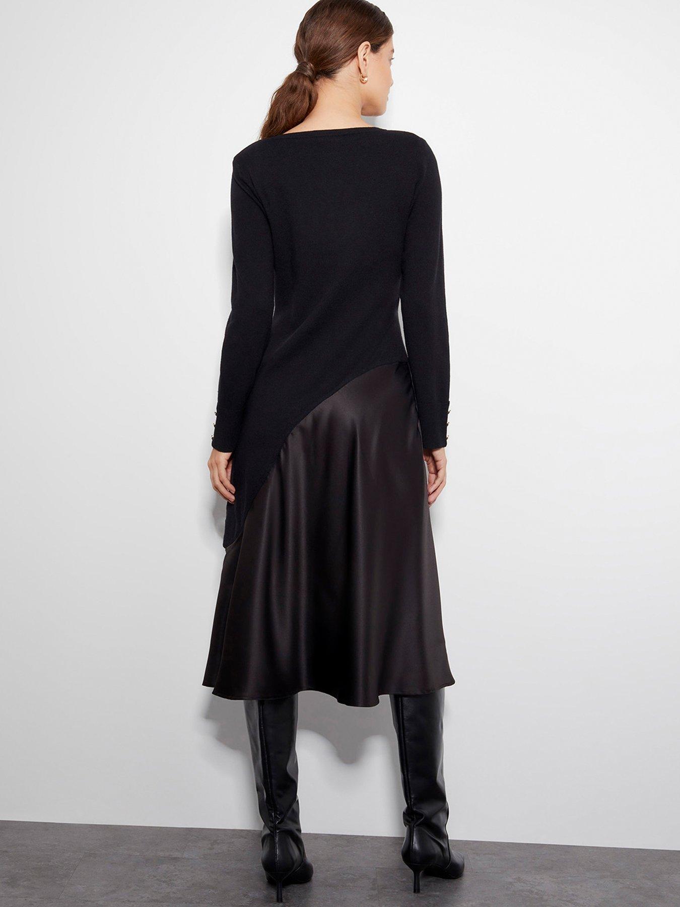 monsoon-saz-satin-knit-dress-blackstillFront