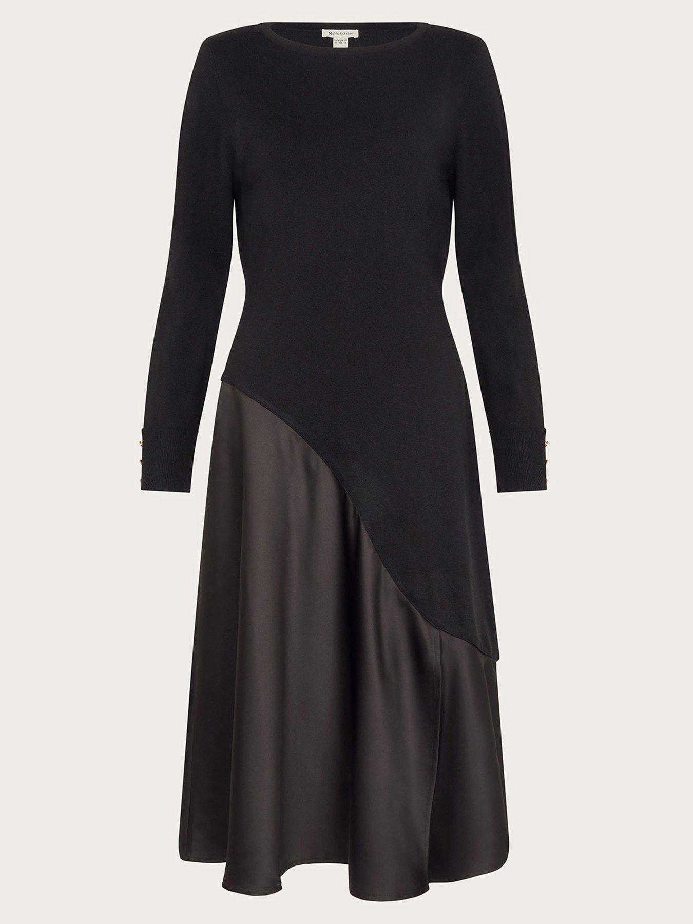 monsoon-saz-satin-knit-dress-blackdetail