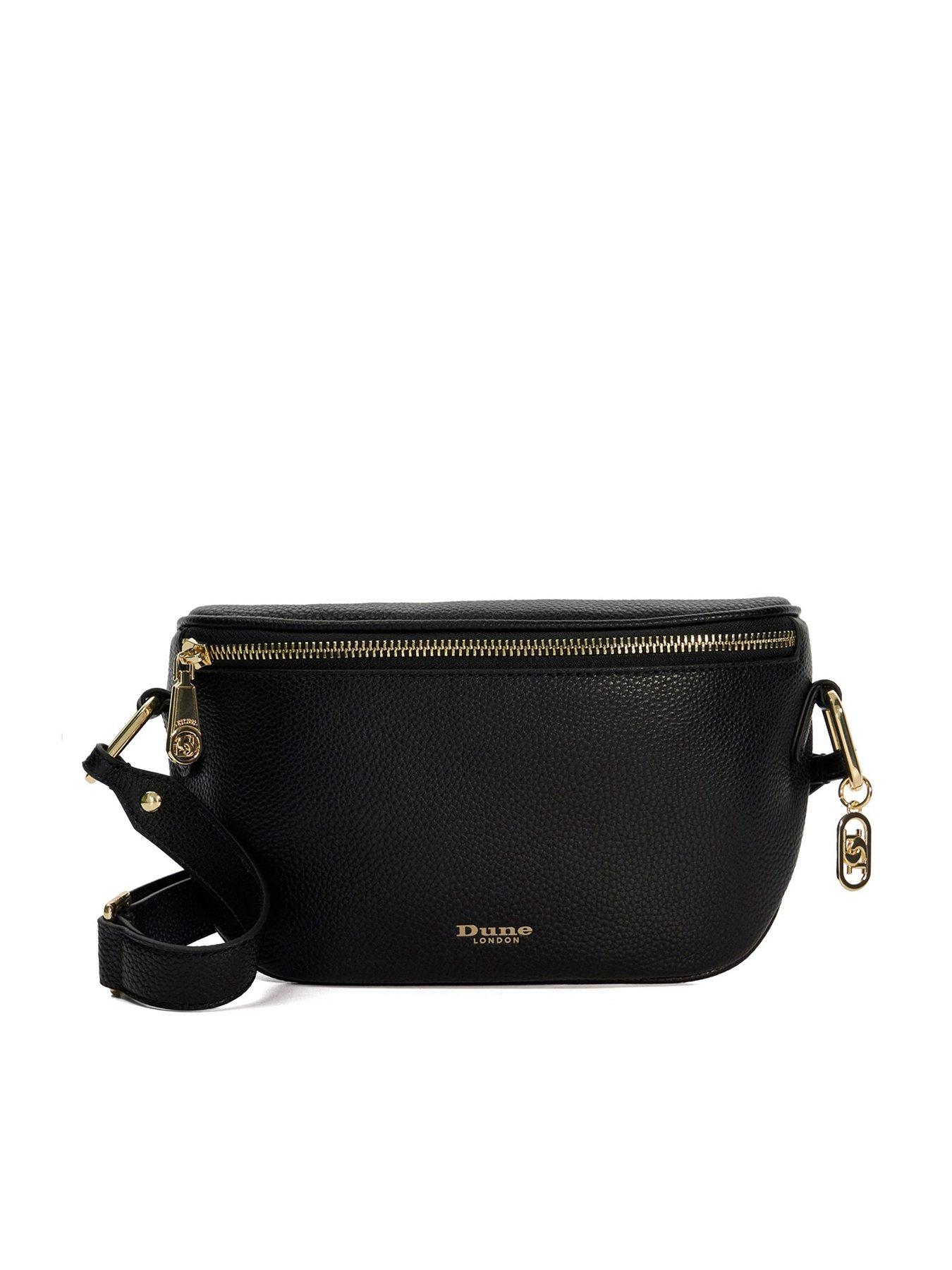 Dent Small Curved Cross body Bag Black