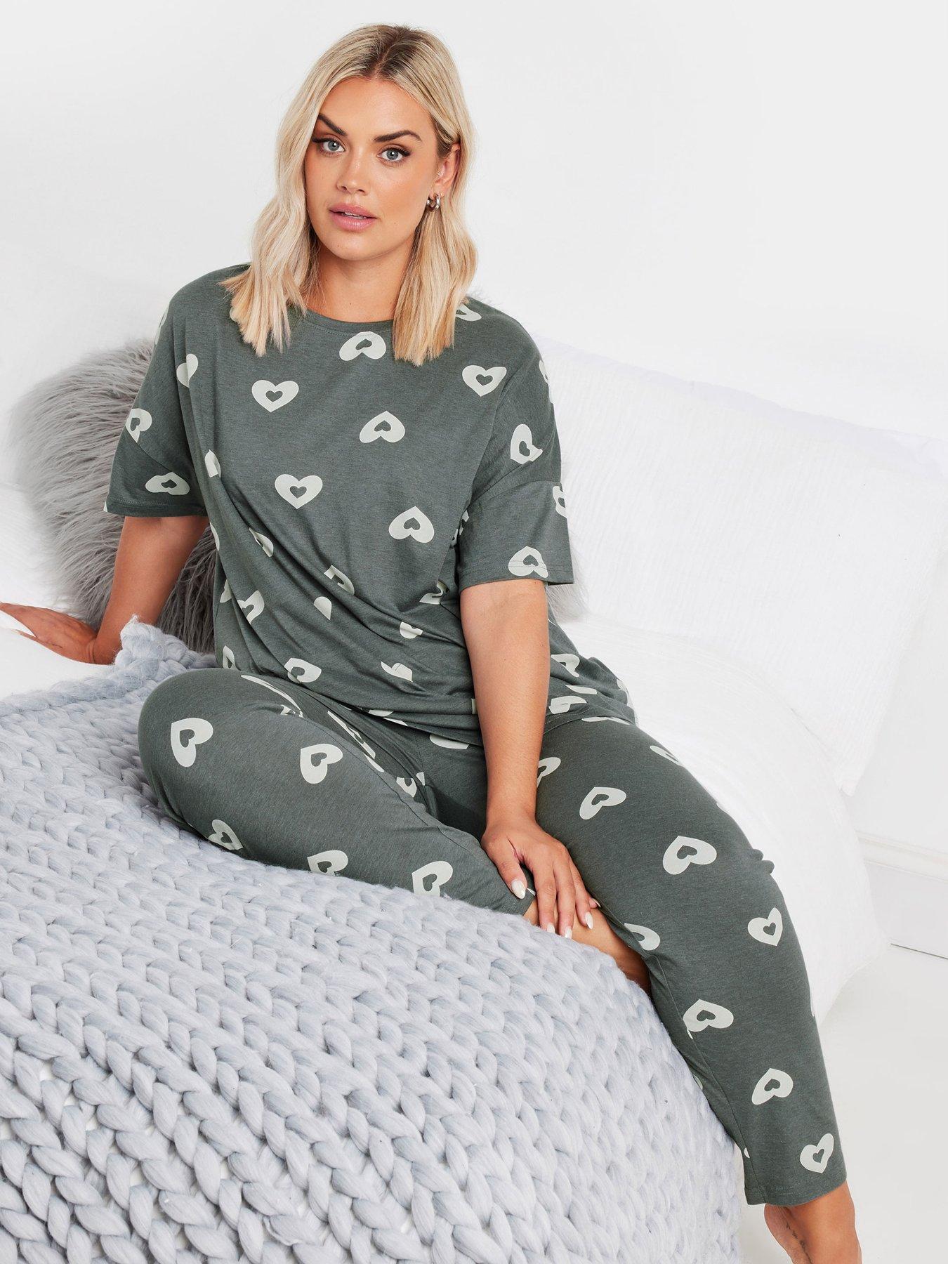 yours-curve-double-heart-short-sleeve-tapered-pj-set-greyback