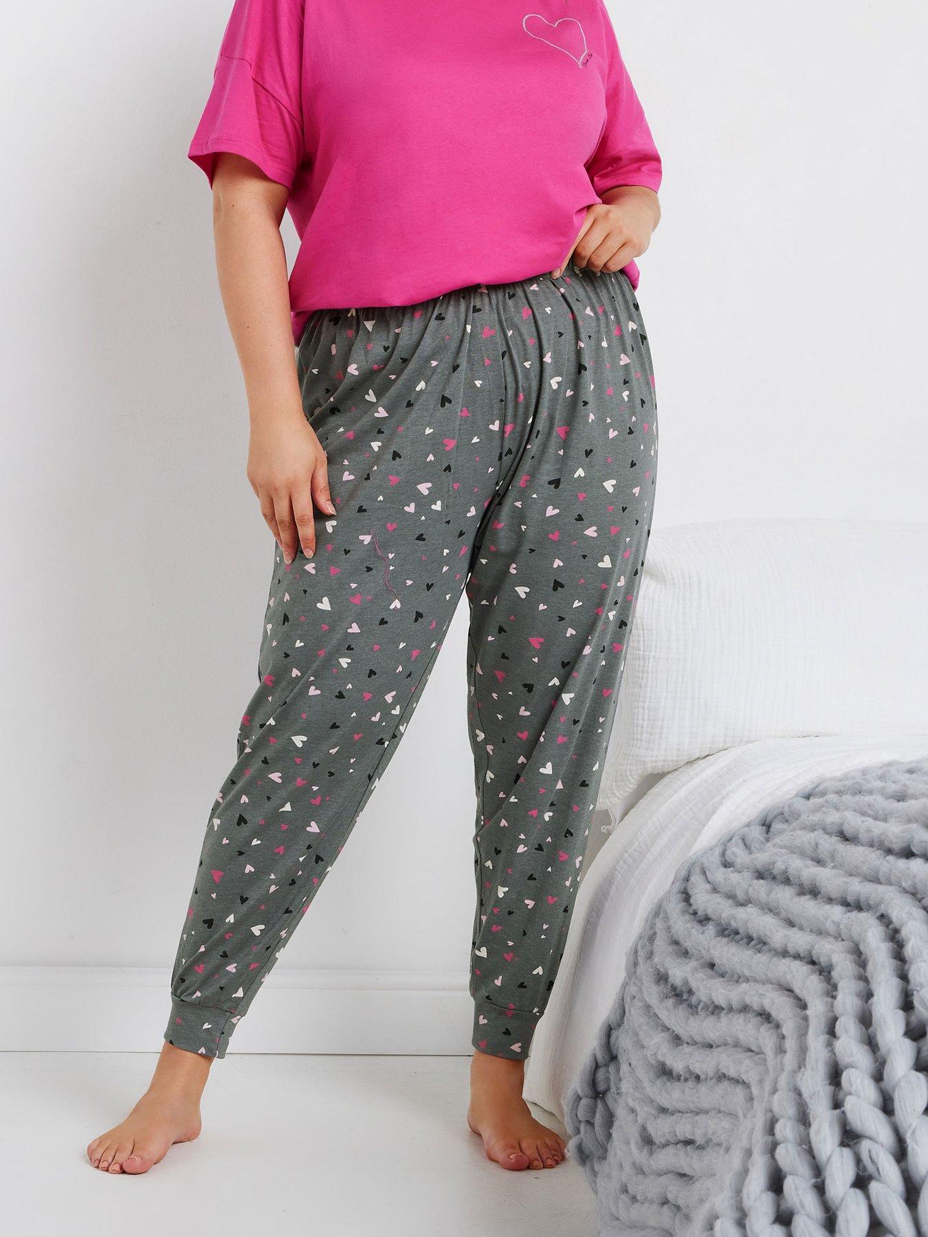 yours-curve-heart-cuffed-pj-pant-grey