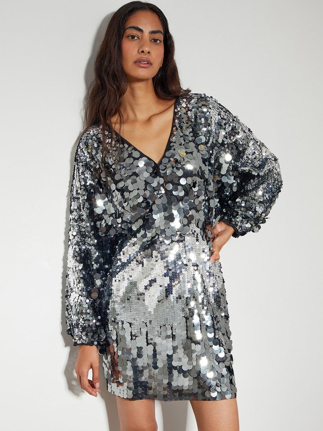 monsoon-dina-dolman-sequin-dress-grey