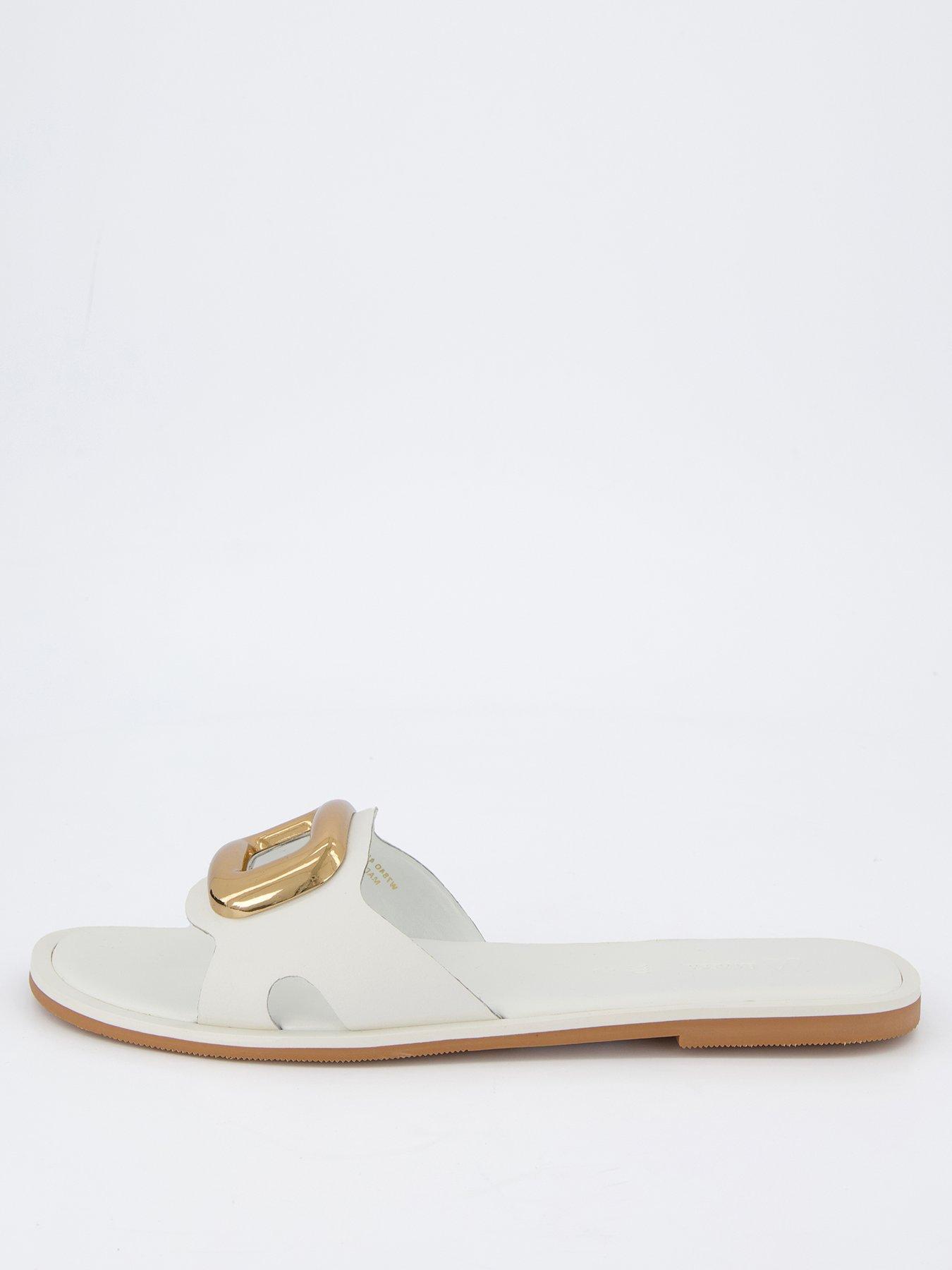 Image 2 of 6 of V by Very Large Metal Eyelet Slider - White