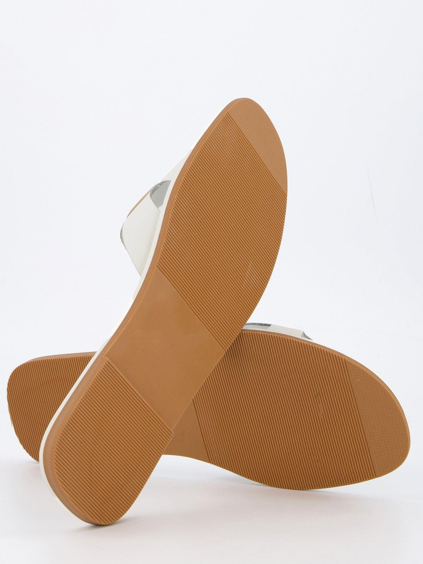 Image 4 of 6 of V by Very Large Metal Eyelet Slider - White