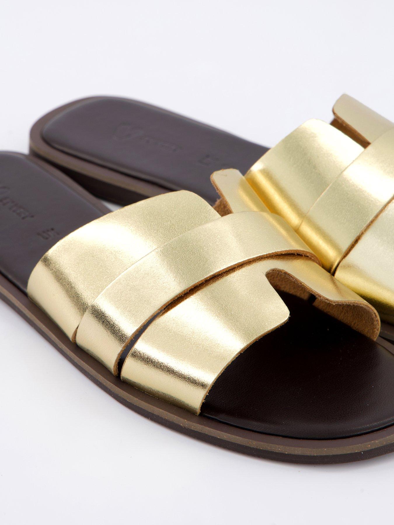 Image 5 of 6 of V by Very Leather Slider -&nbsp;Gold