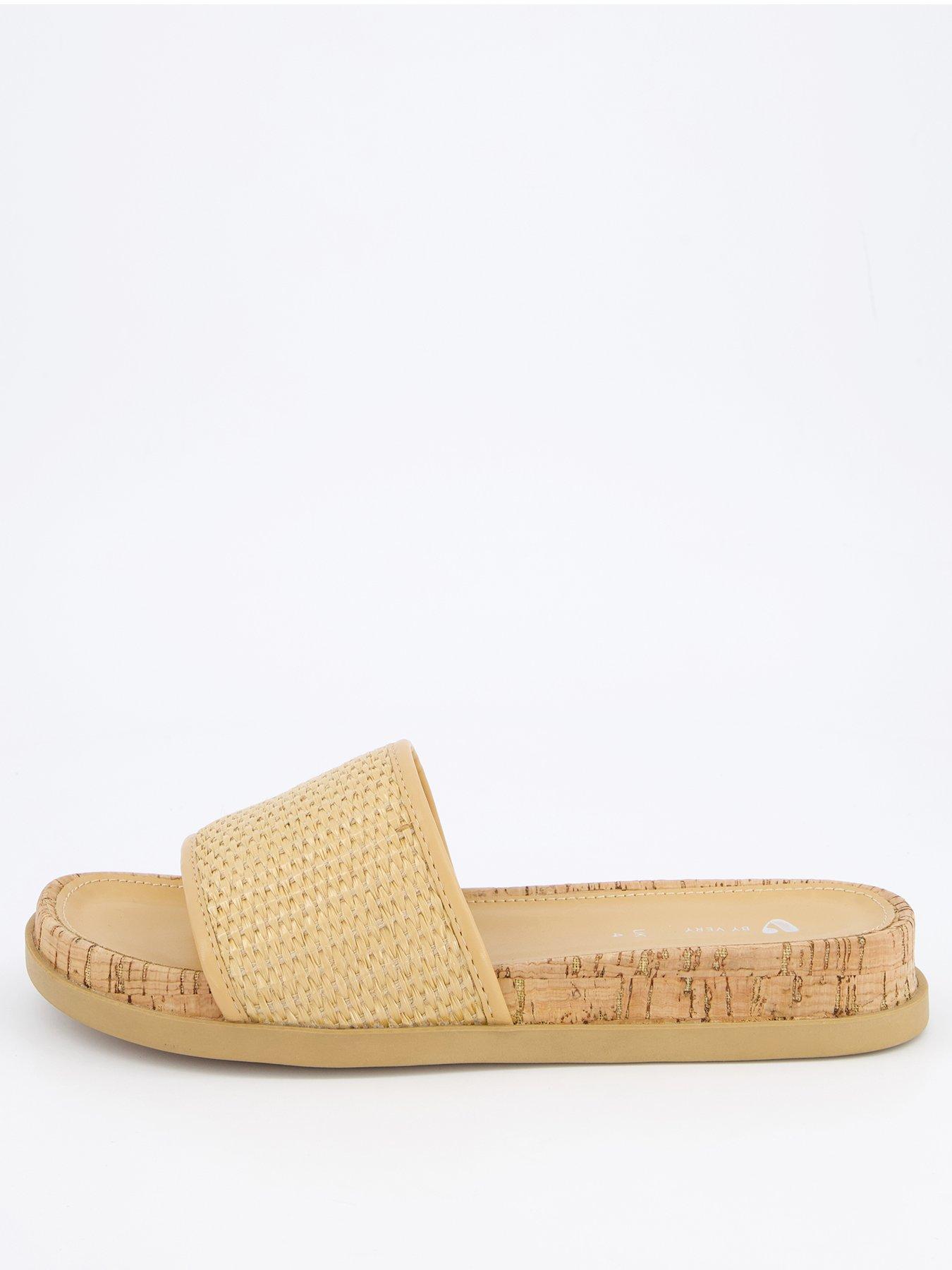 Image 2 of 6 of V by Very Raffia Cork Slider - Natural