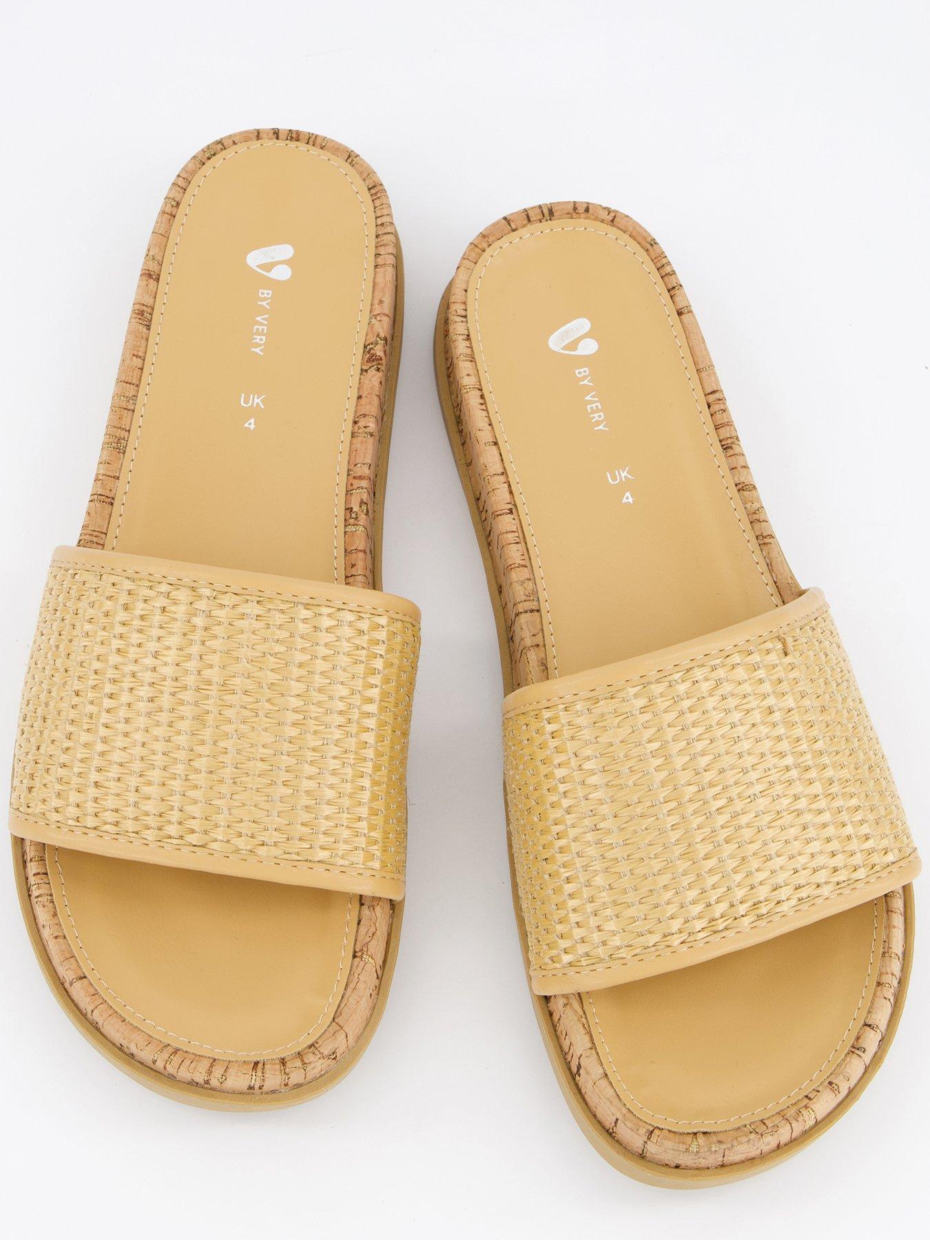 Image 3 of 6 of V by Very Raffia Cork Slider - Natural