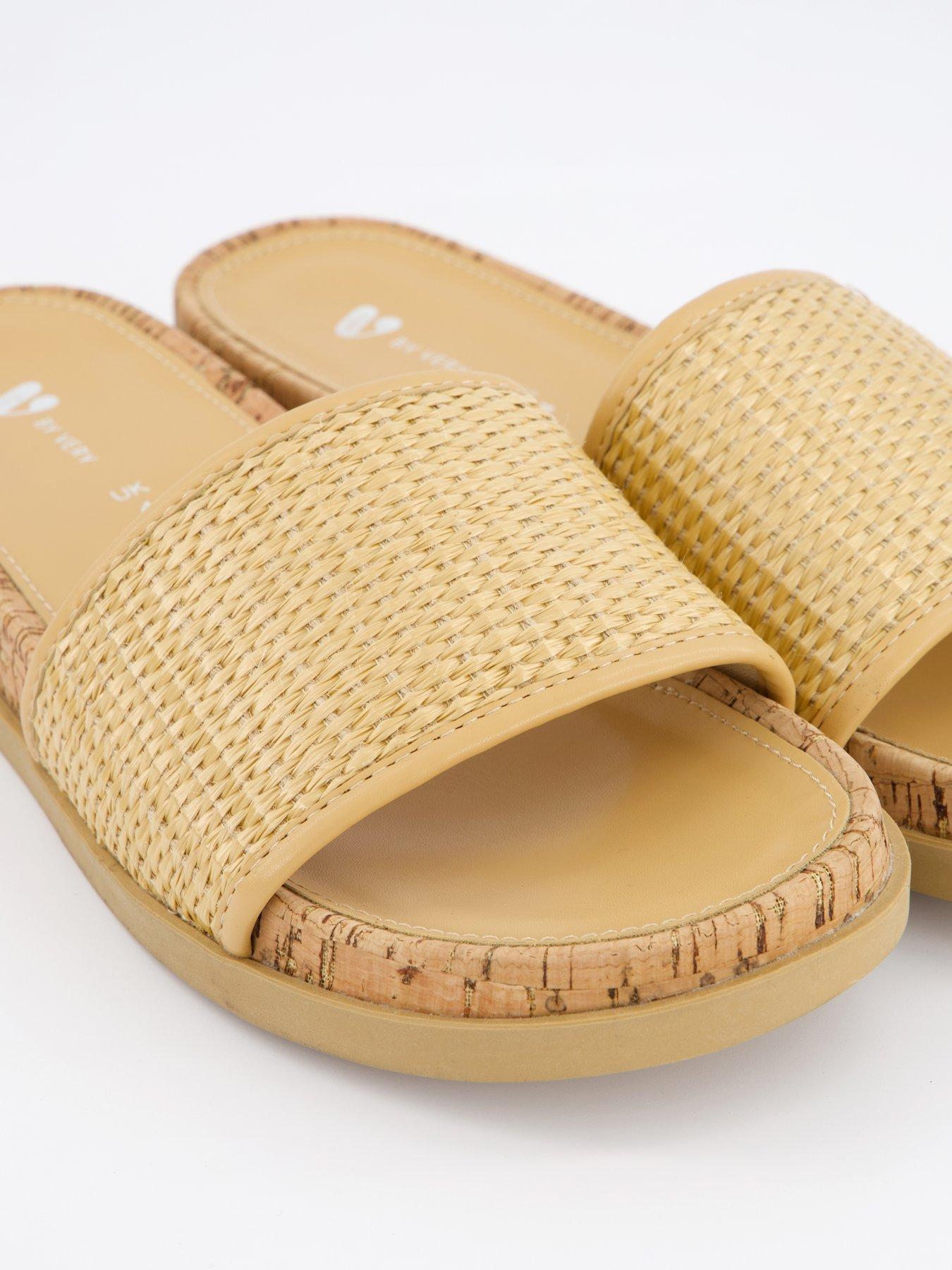 Image 5 of 6 of V by Very Raffia Cork Slider - Natural