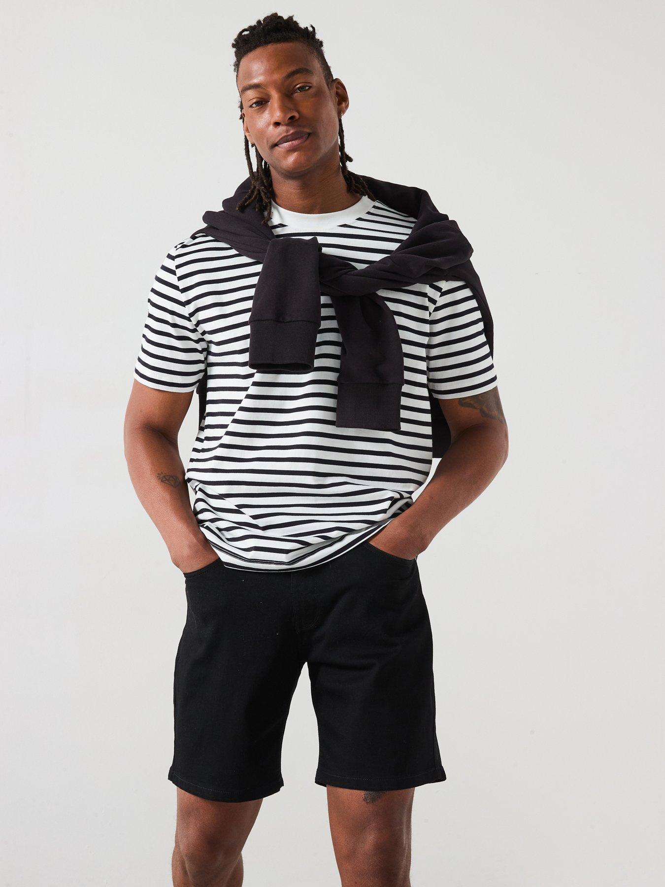 Very Man Straight Denim Shorts - Black