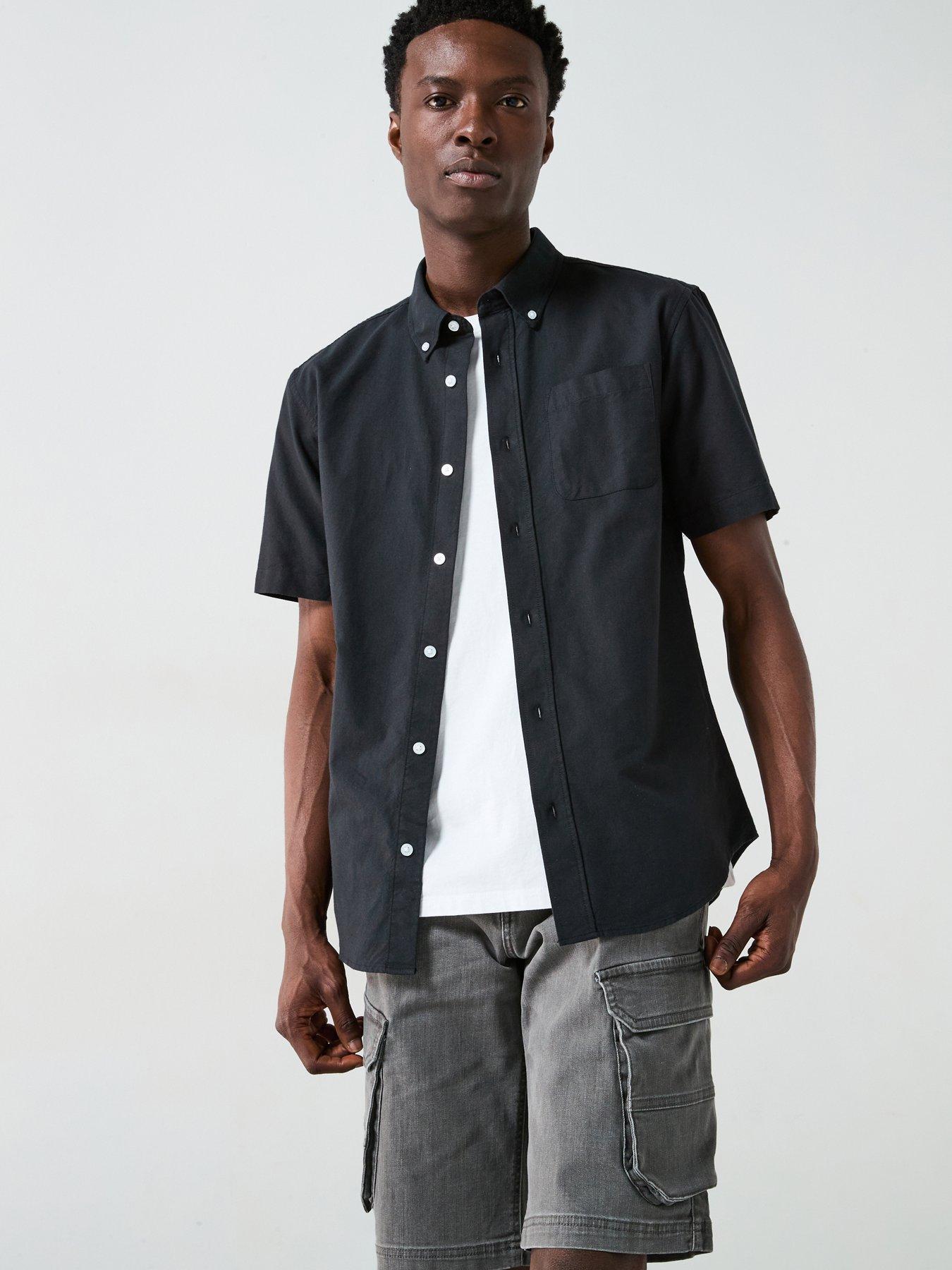 Image 1 of 6 of Everyday Short Sleeve Oxford Shirt - Black